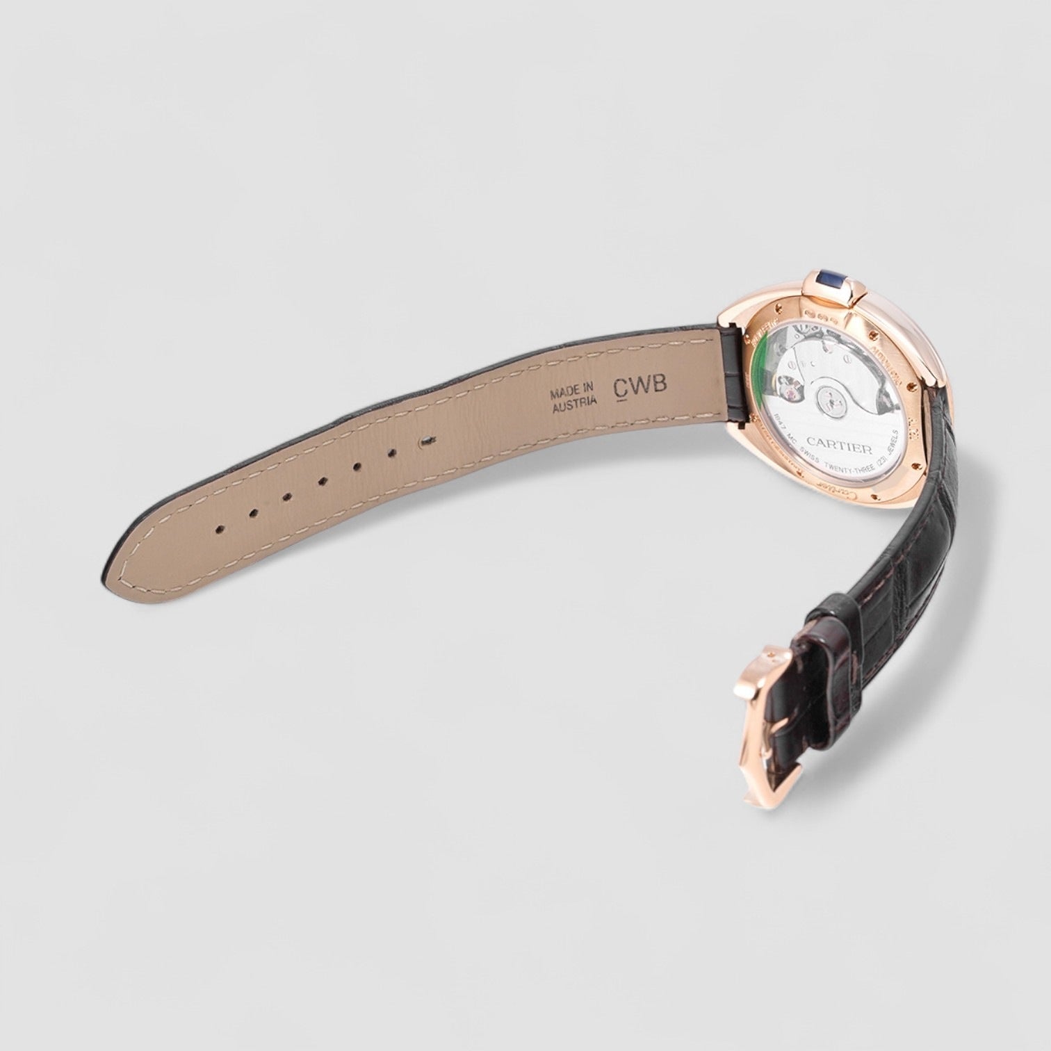 Cle Automatic 18kt Rose Gold Flinque Sunray Dial Ladies Watch