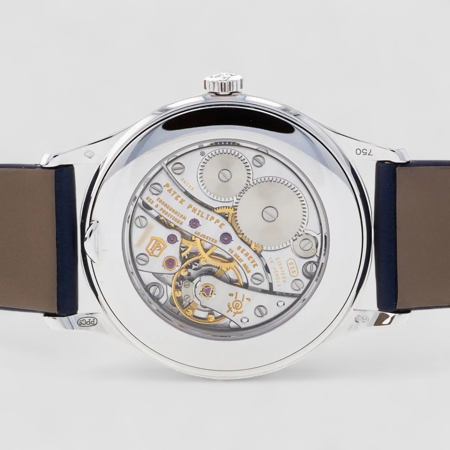 Calatrava 18kt White Gold Night Blue Dial Ladies Hand Wound Watch