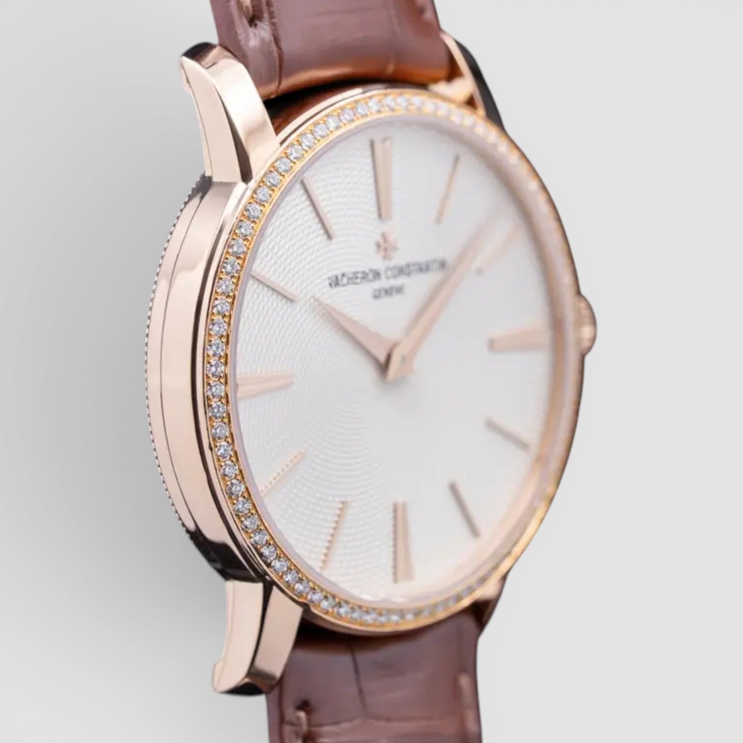 Traditionnelle 38mm 18K Rose Gold Silver Dial