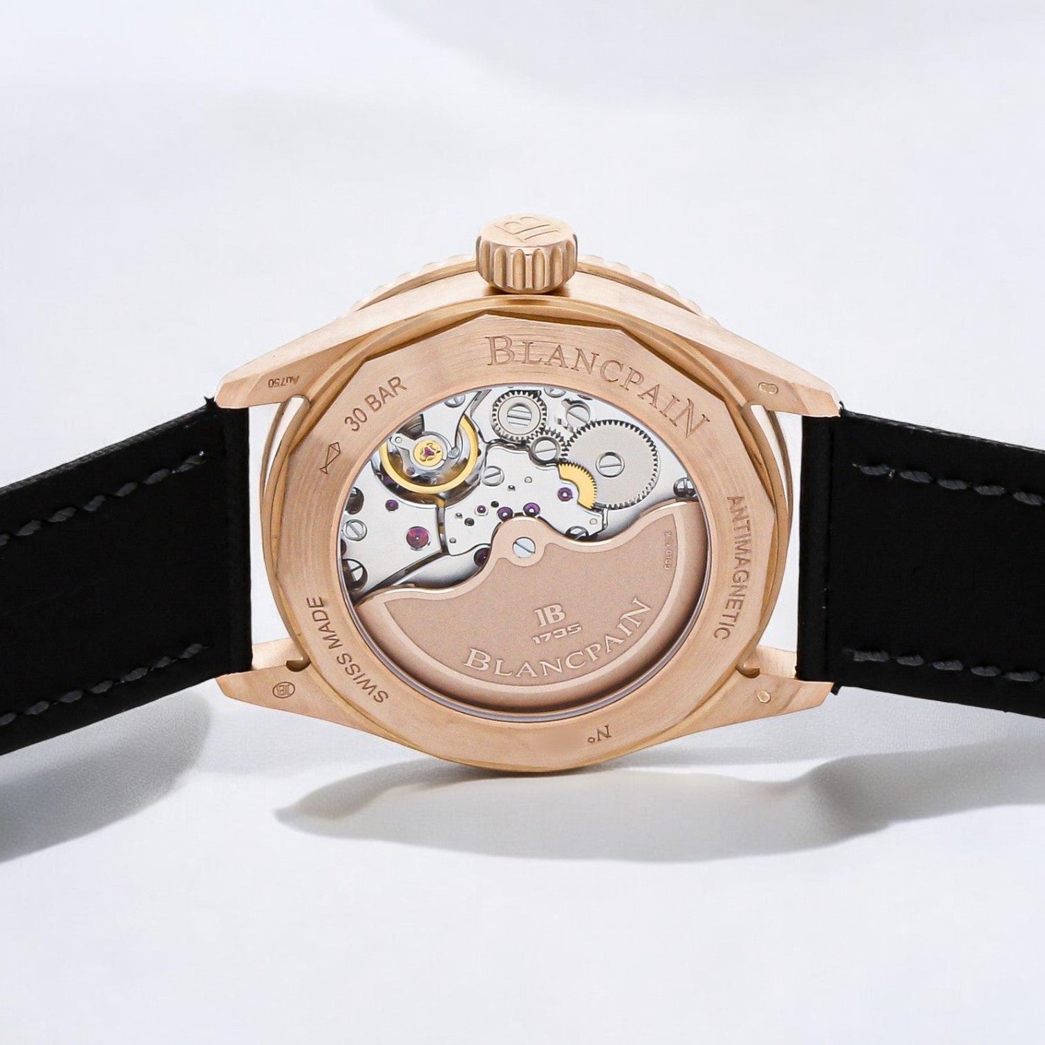 Fifty Fathoms Bathyscaphe 18k Rose Gold Black Dial