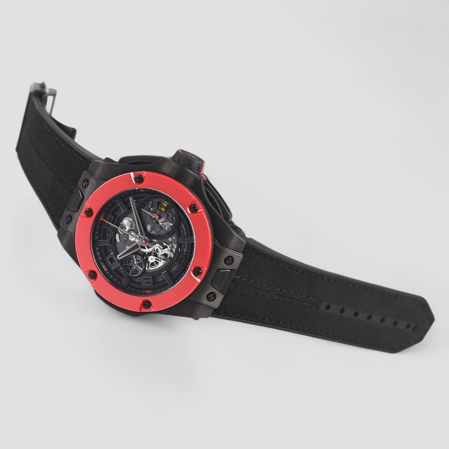 Big Bang Unico Ferrari Red Ceramic Chronograph Automatic Black Dial Men's Watch