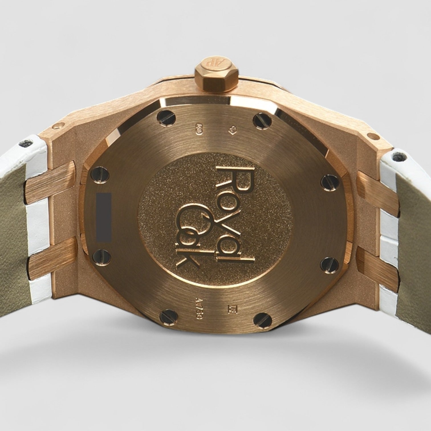Royal Oak Quartz Ladies Rose Gold Silver Index Diamond Bezel 33mm