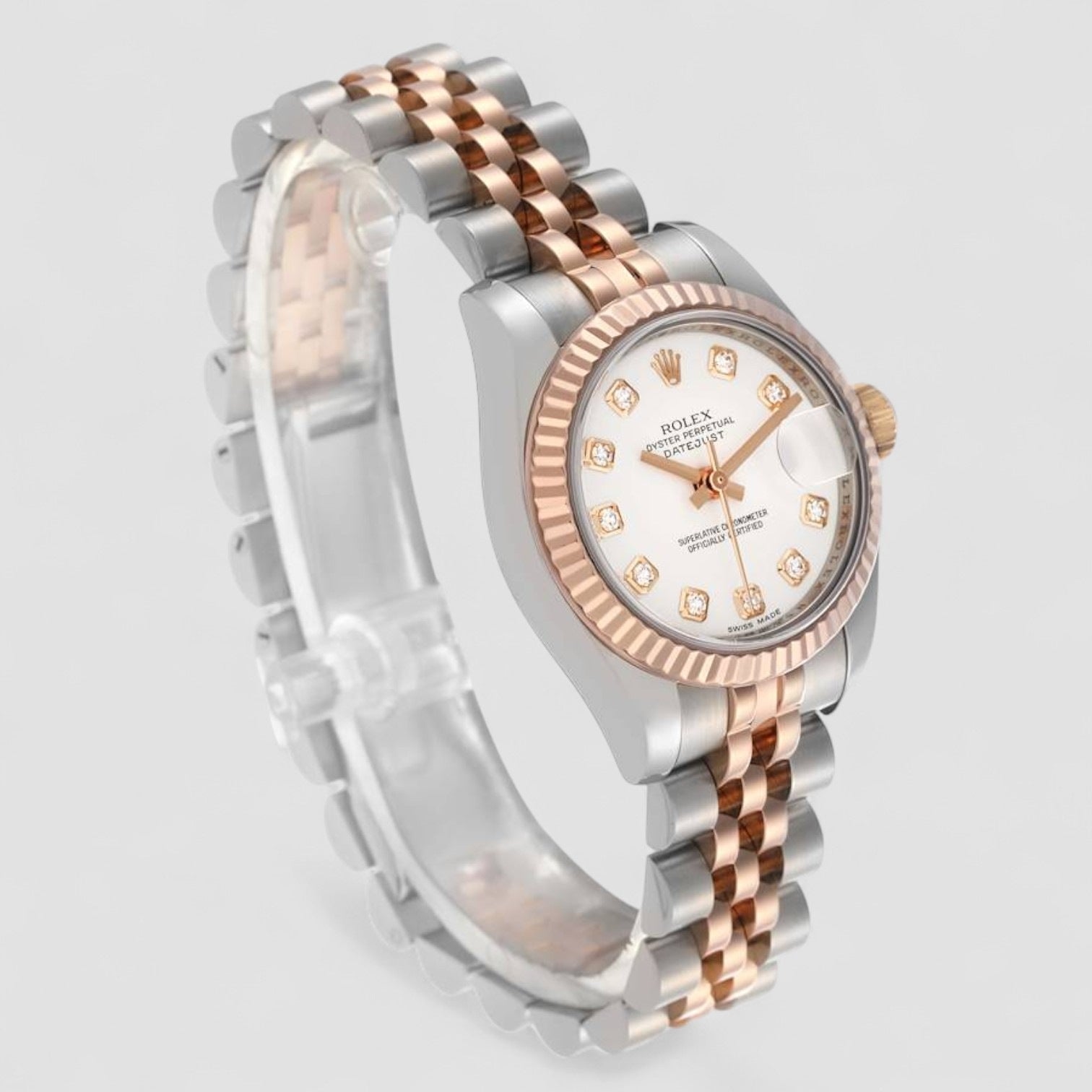 Lady-Datejust 26 White Diamond Rose Gold