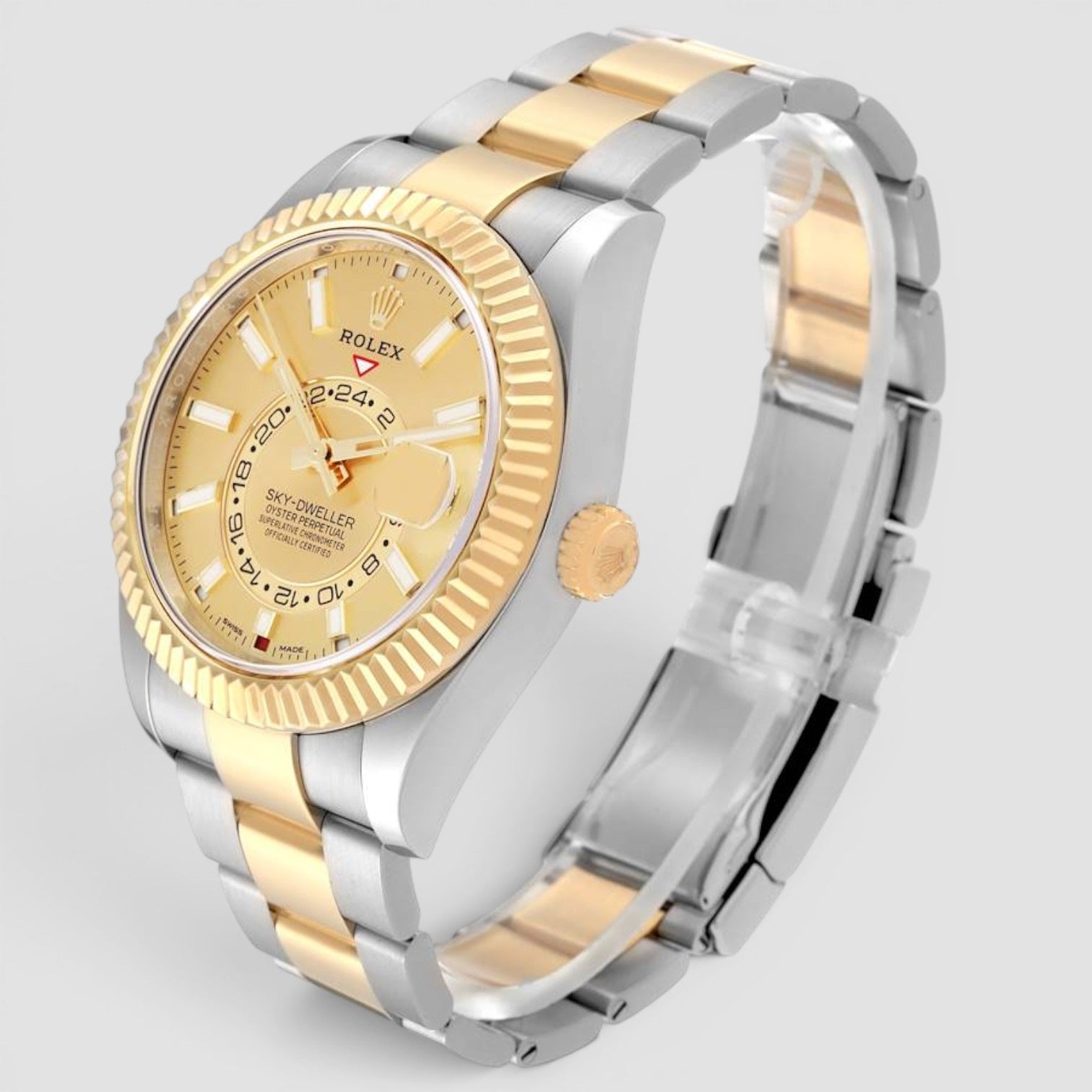 Sky-Dweller 42mm Steel & Yellow Gold Champagne Dial
