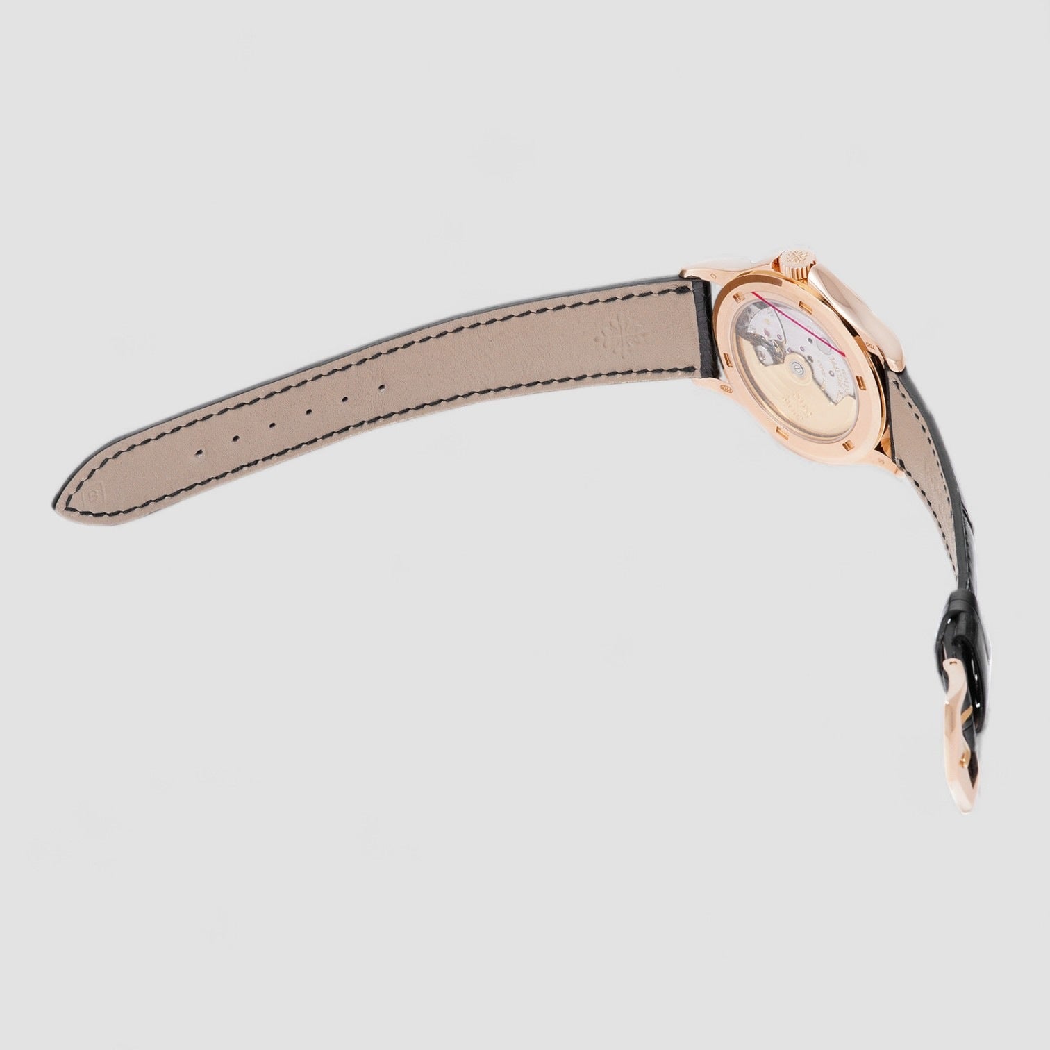 Calatrava 18K Rose Gold White Roman Hobnail