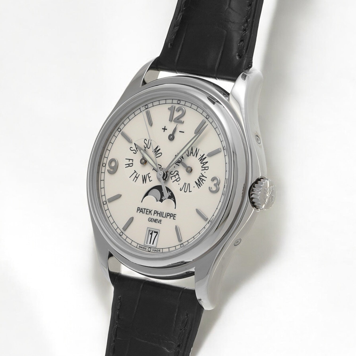 Annual Calendar 18K White Gold Porcelain Dial