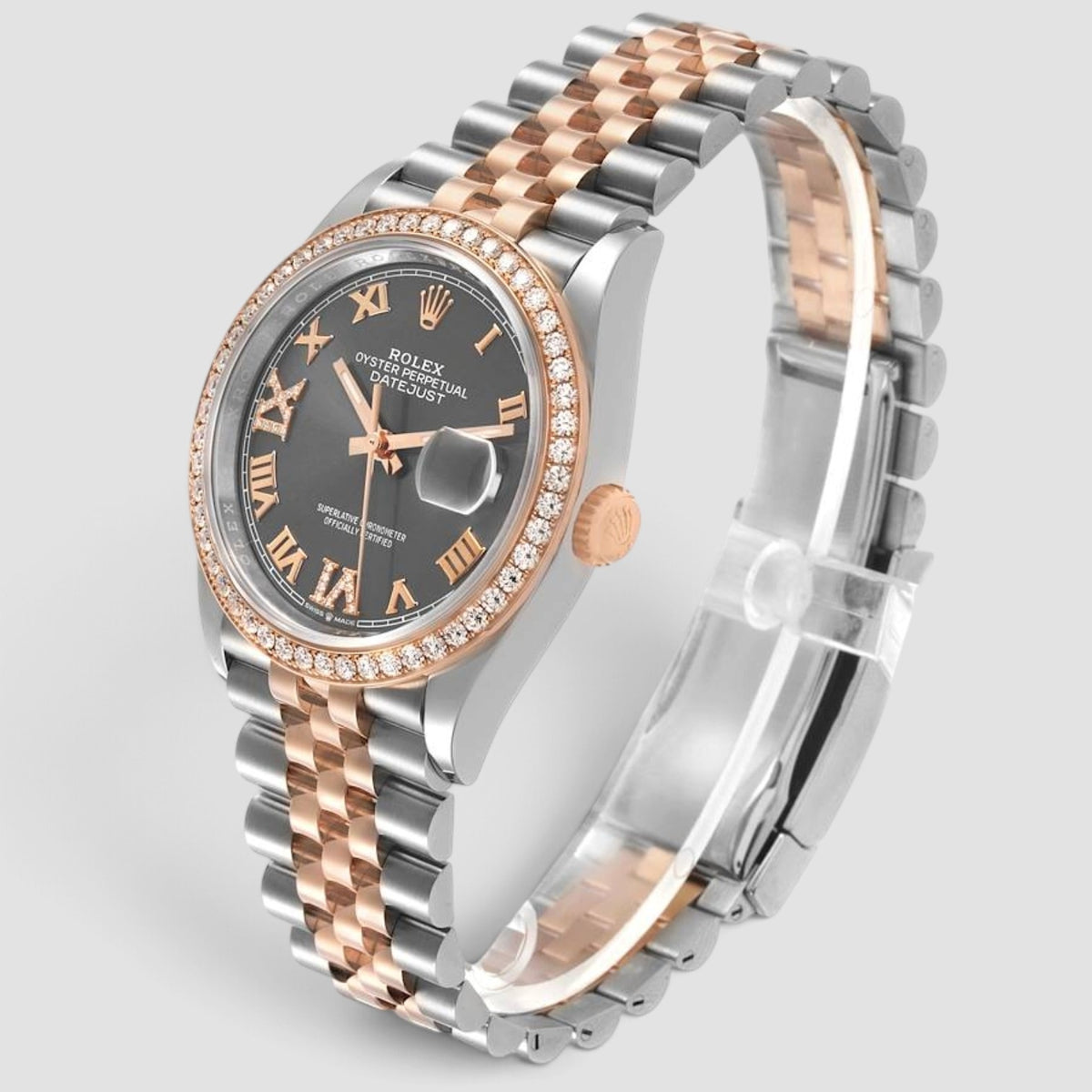 Datejust 36 Grey Roman Numeral Diamond Dial Jubilee