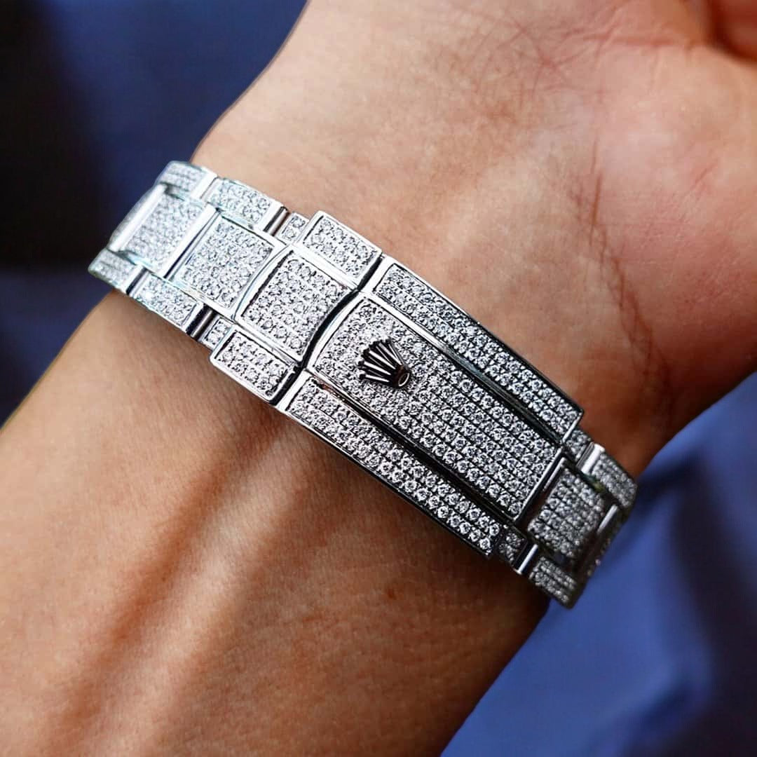 Datejust 41 – Oyster – Azzurro Dial – Custom Diamond-Set (Pavé Bezel) - Iced Out