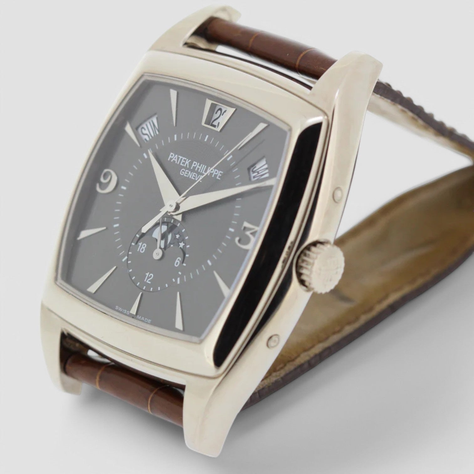 Gondolo Calendario 5135G 18K White Gold Grey Dial