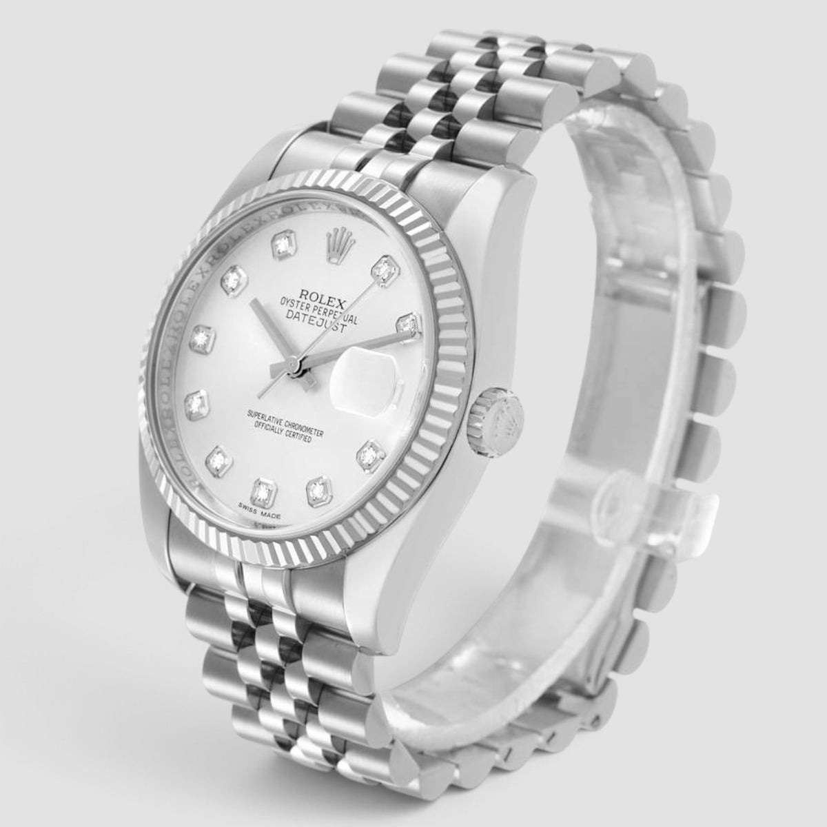 Datejust 36 Silver Diamond Dial Jubilee