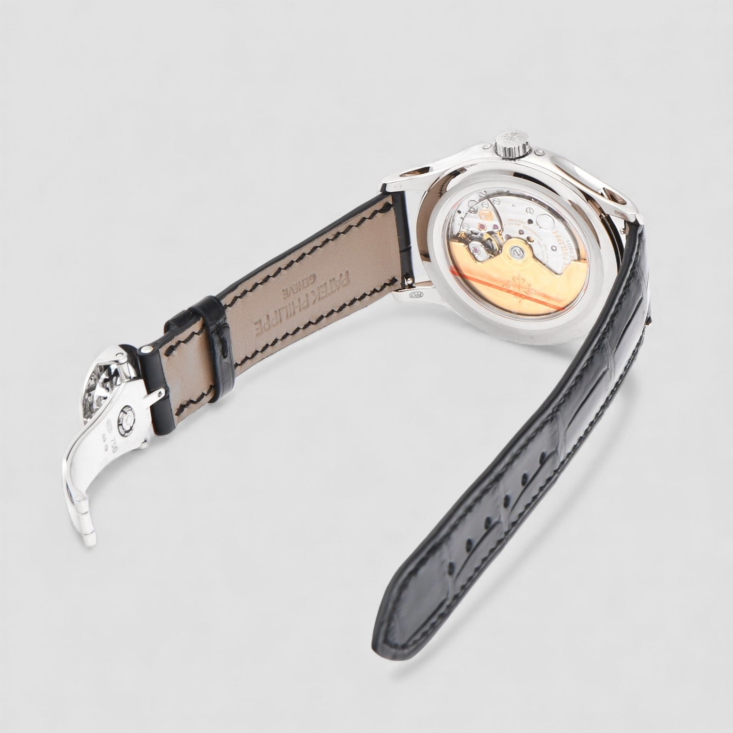 Annual Calendar Grey Dial 18K White Gold Black Dial