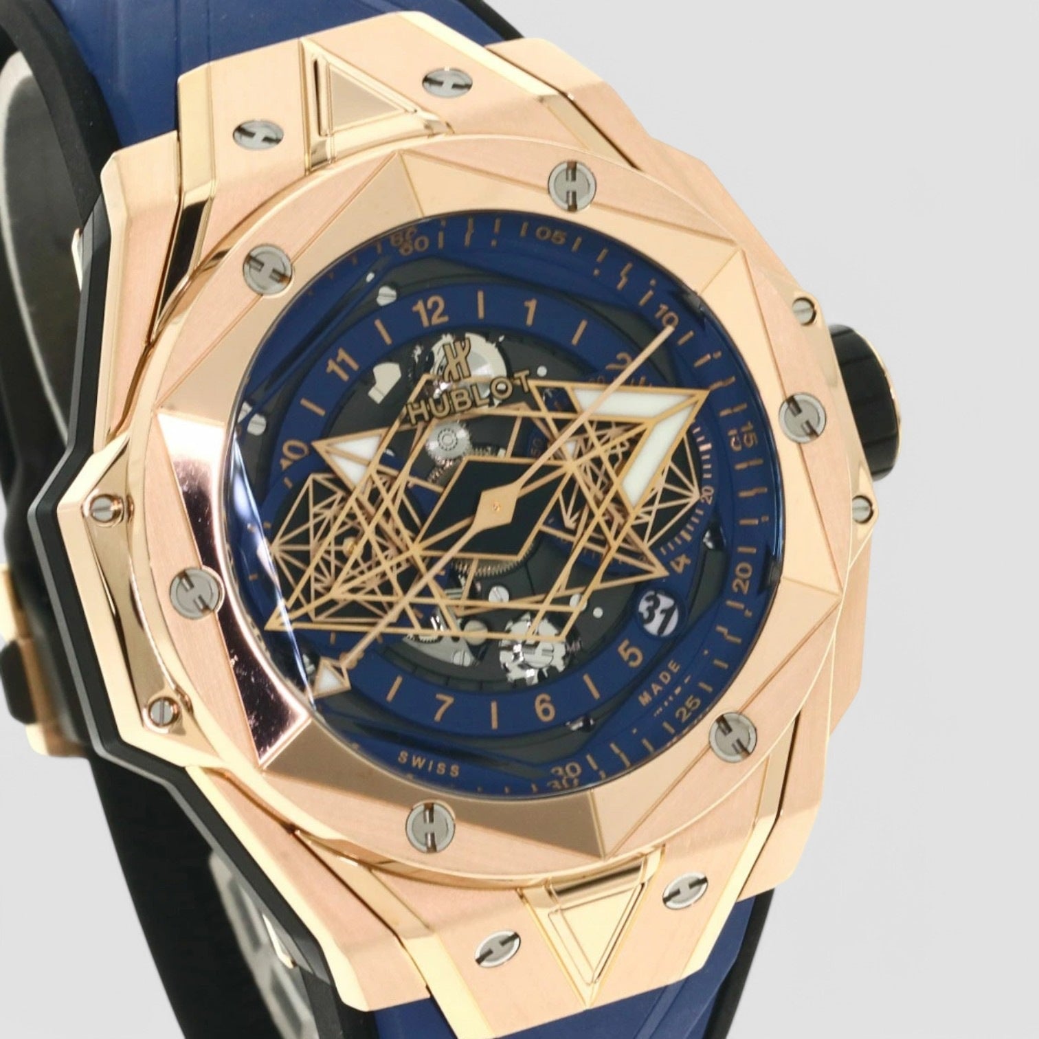 Big Bang Sang Bleu II Blue King Gold Unico 45mm Watch