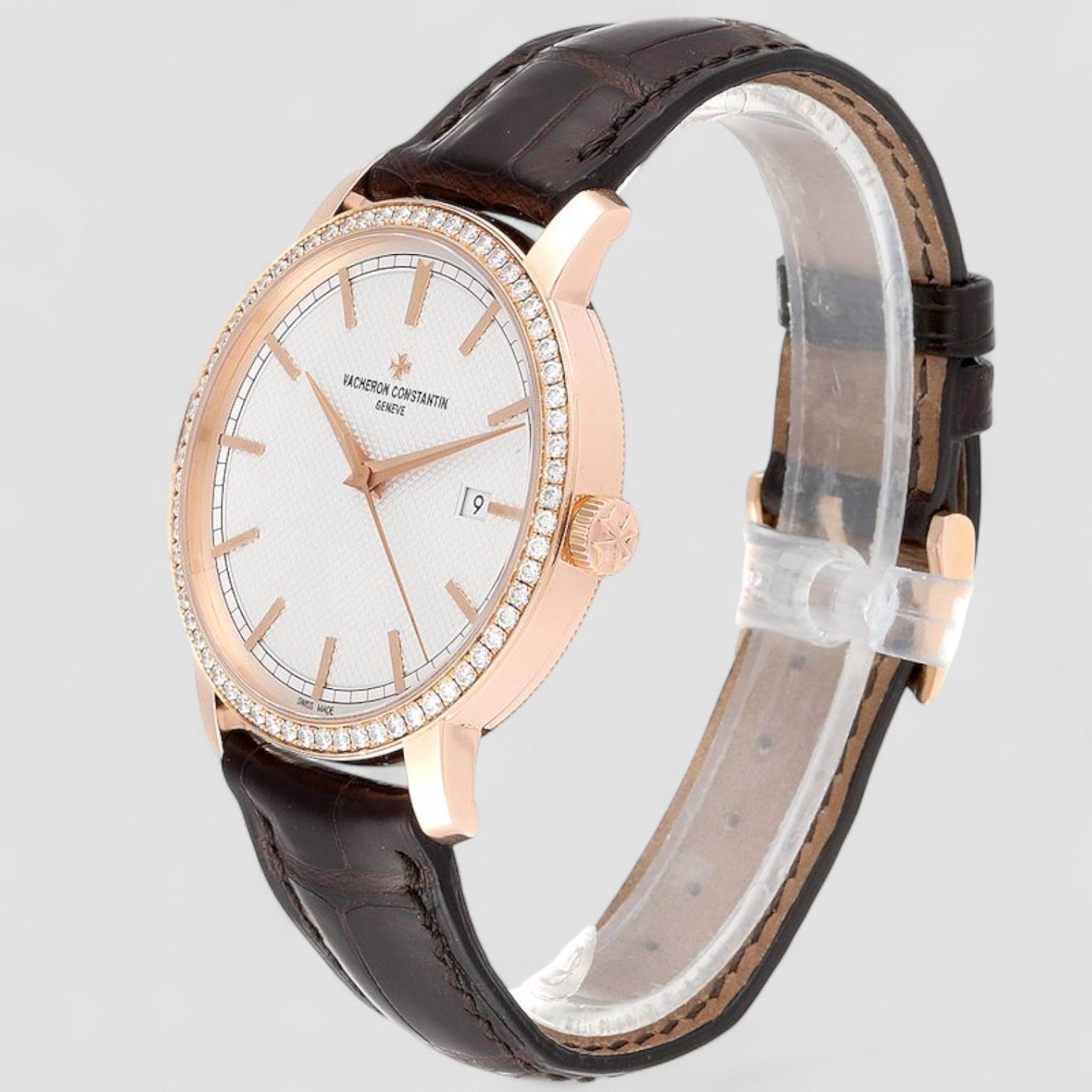 Traditionnelle Rose Gold Diamond Unisex Watch
