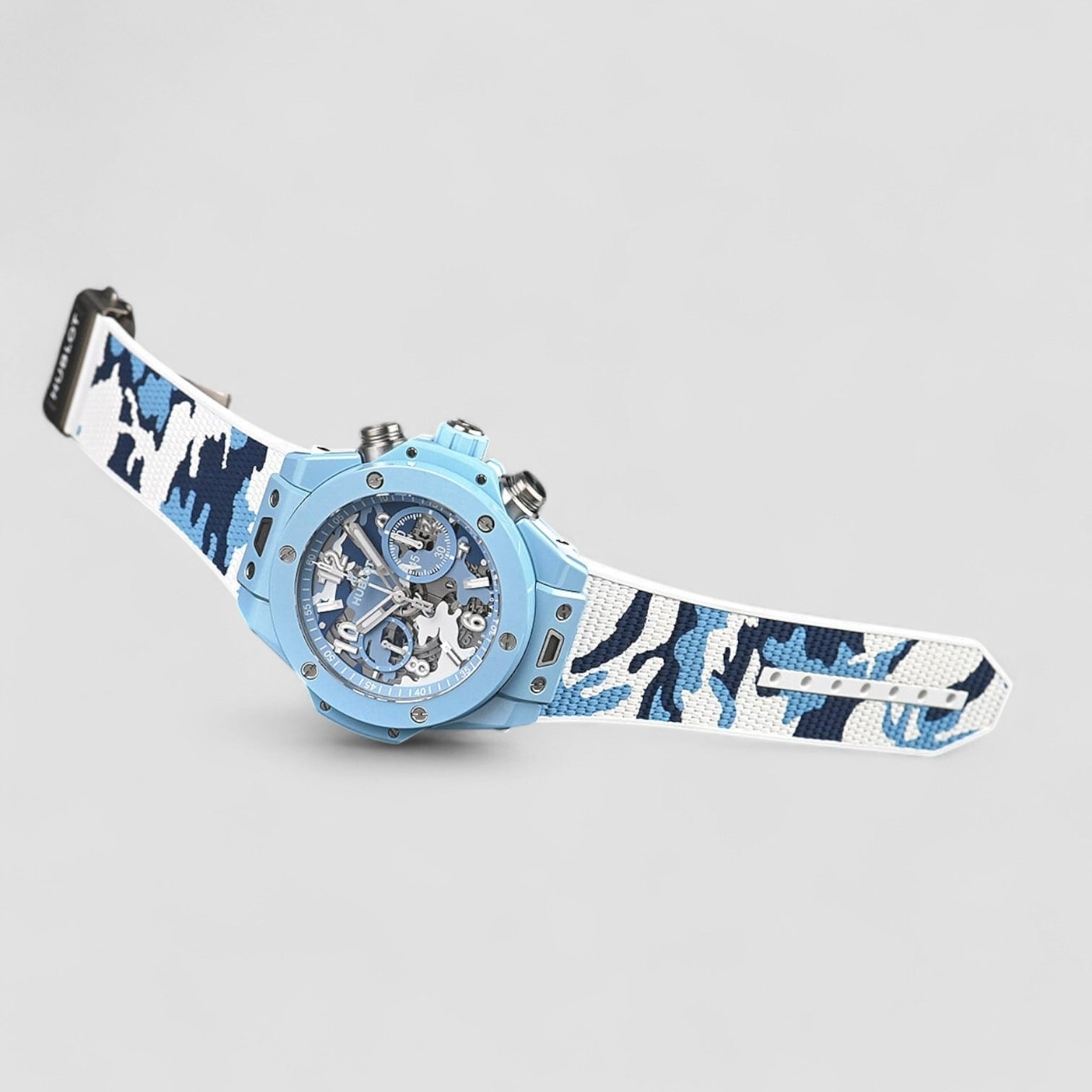 JCAM BIG BANG UNICO SKY BLUE CAMO 44 MM