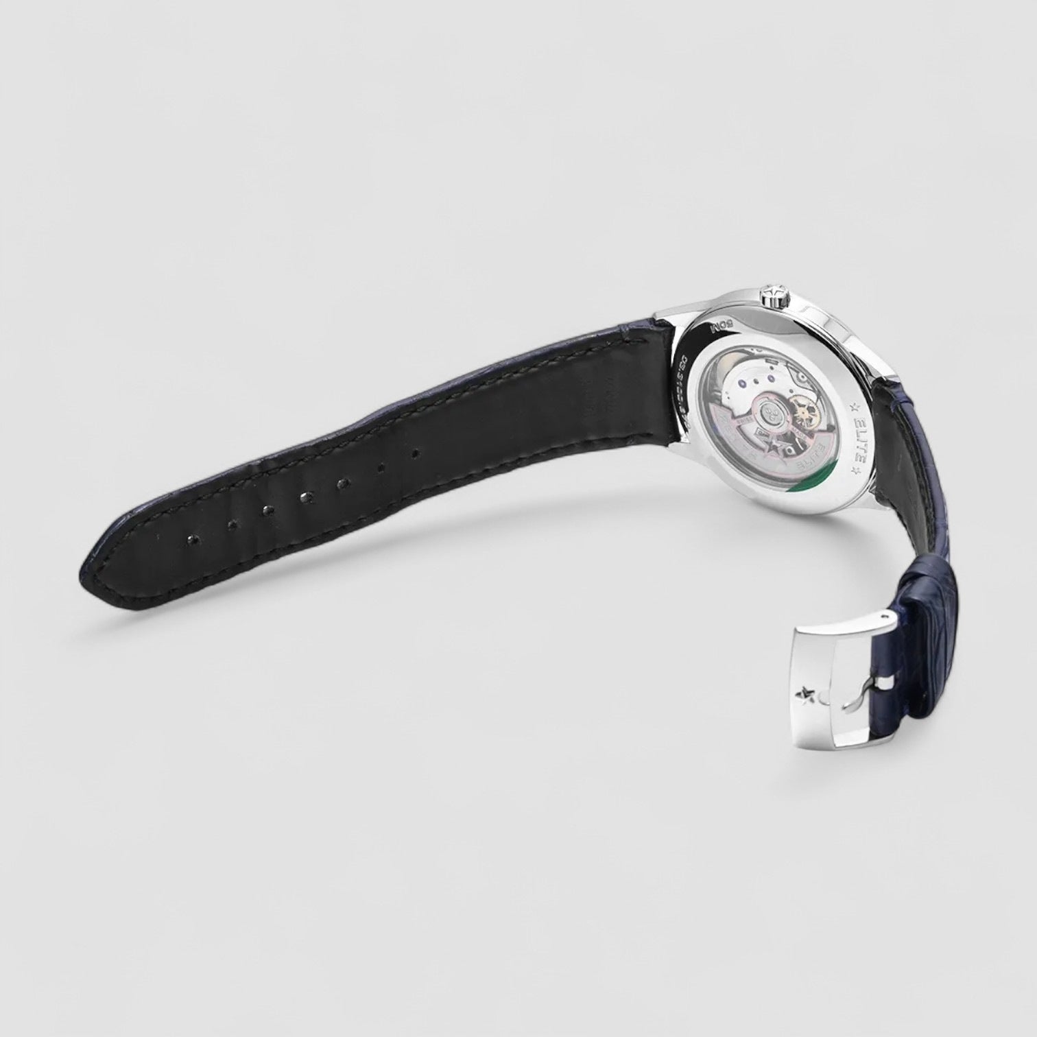 Elite Automatic Blue Sunray patterned Dial Steel Men's Watch