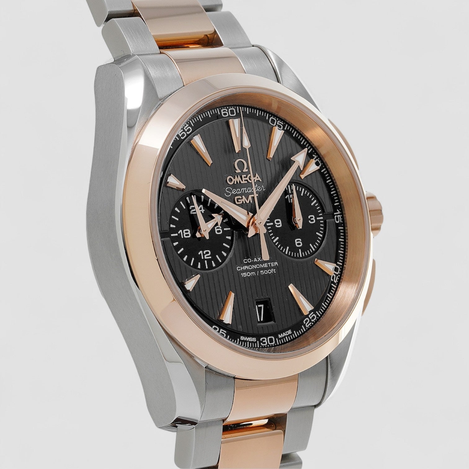 Aqua Terra GMT Steel Rose Gold Mens Watch