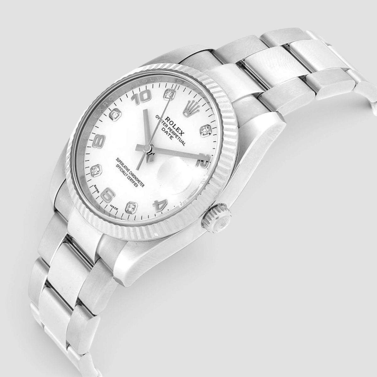 Oyster Perpetual Date 34 White Diamond Dial