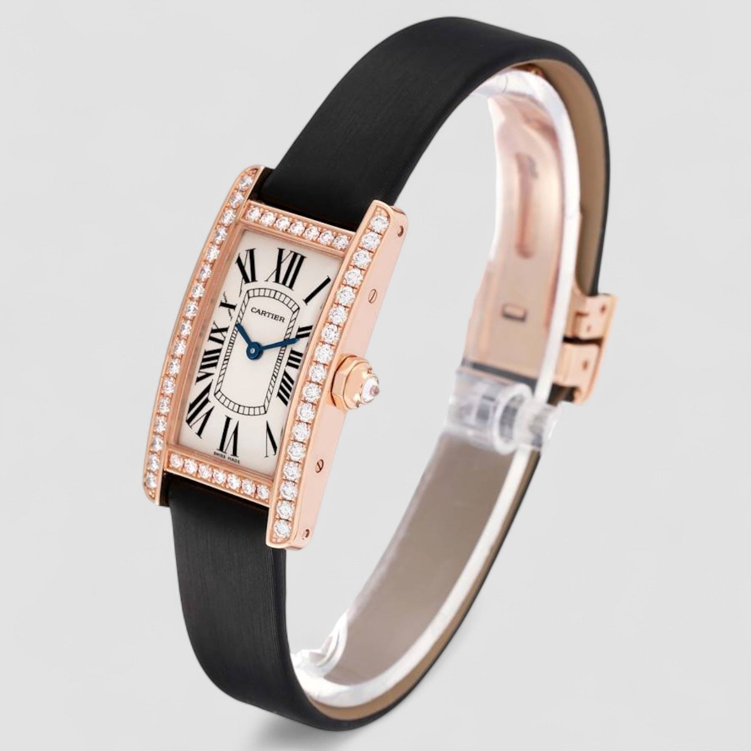 Tank Americaine Small Rose Gold Diamond Ladies Watch