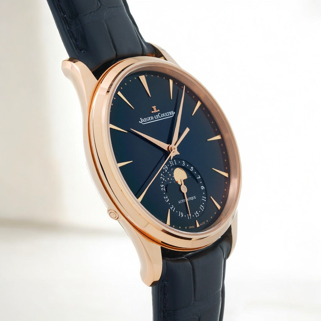 Master Ultra Thin Moon Blue 18k Rose Gold