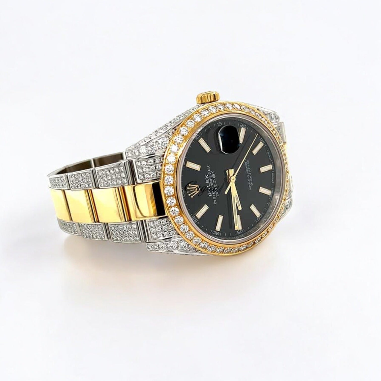 Datejust 41 – Oyster – Black Index Dial – Custom Diamond-Set - Iced out