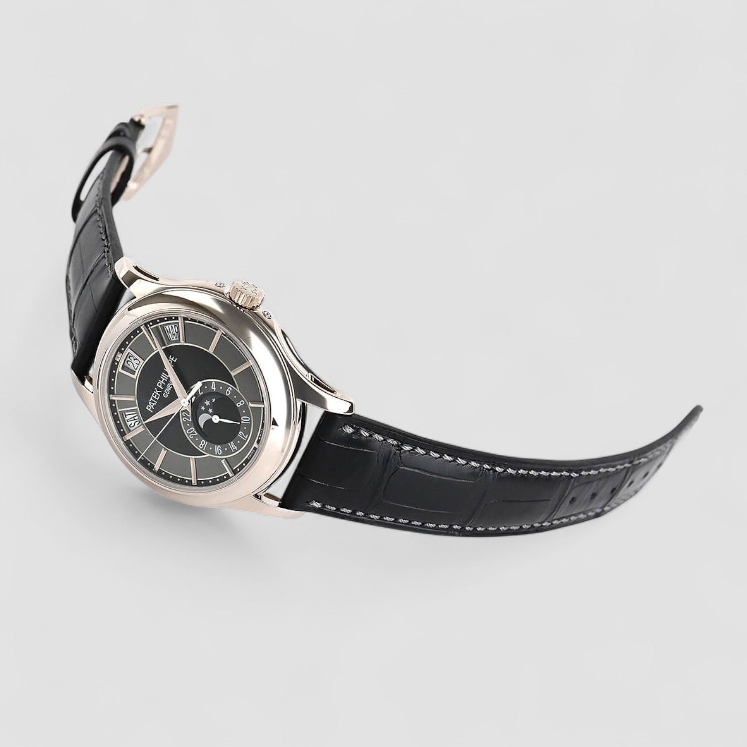 Annual Calendar Black Dial 18K White Gold