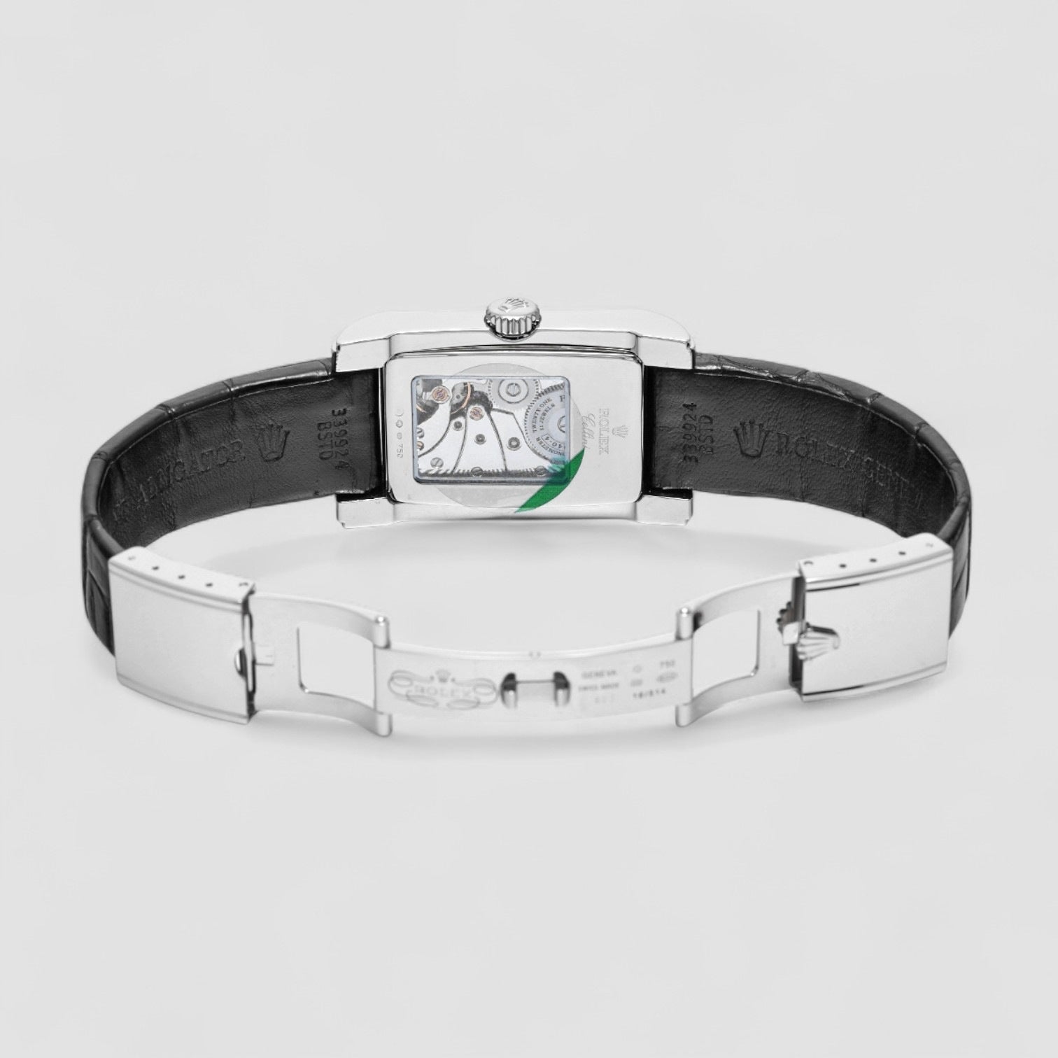 Cellini Prince Dual Time Black and Silver Dial 18K Gold Men's Watch