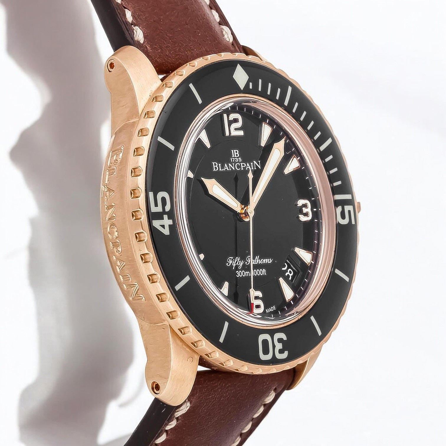 Fifty Fathoms 18K Rose Gold / Leather