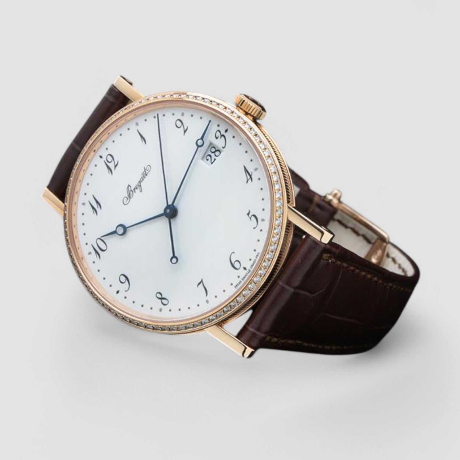 Classique Automatic Enamel Dial and Diamond Bezel / 18K Rose Gold