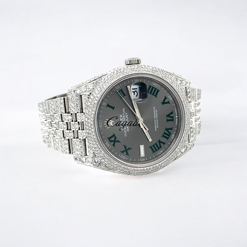 Datejust 41 – Jubilee – “Wimbledon” Dial – Custom Diamond-Set (Pavé Bezel) - Iced Out