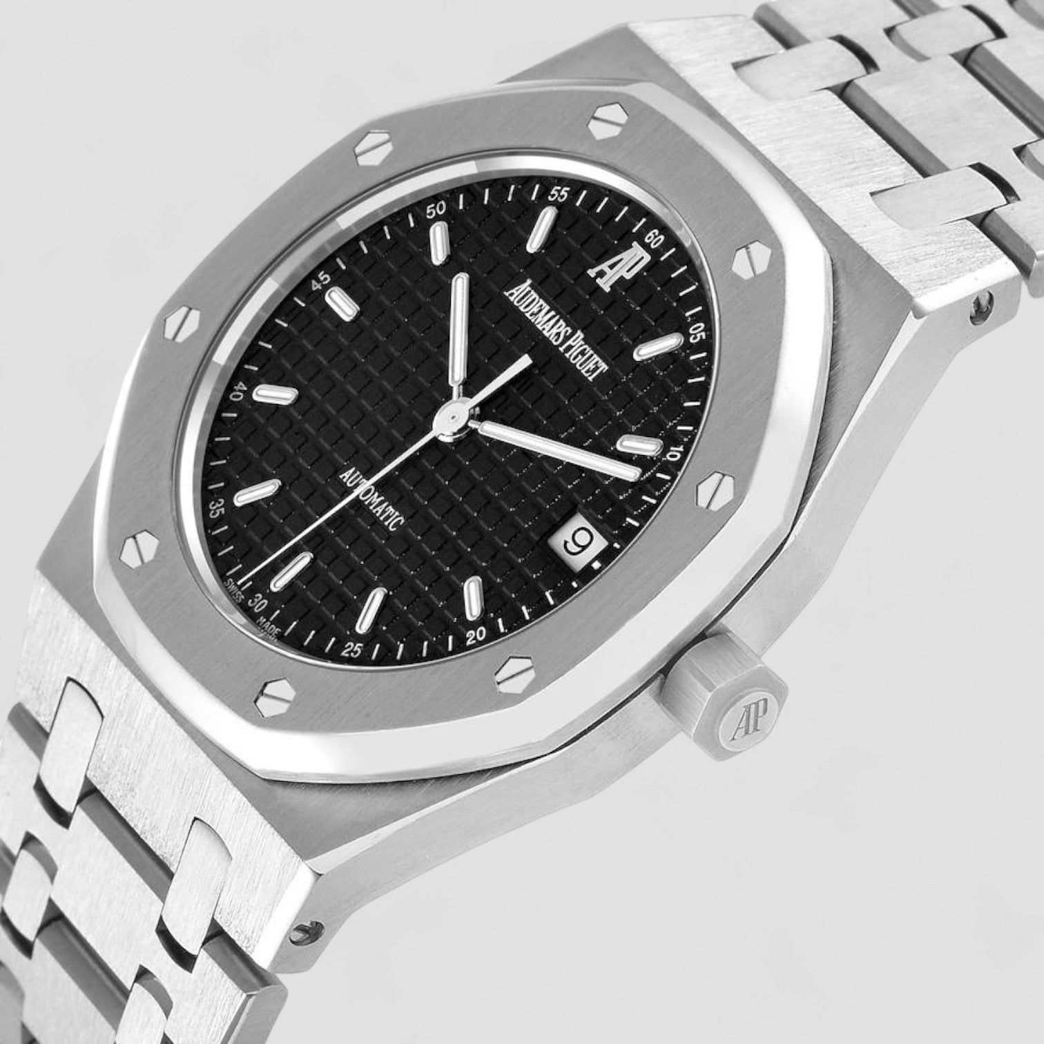 Royal Oak Black Dial Steel Mens Watch