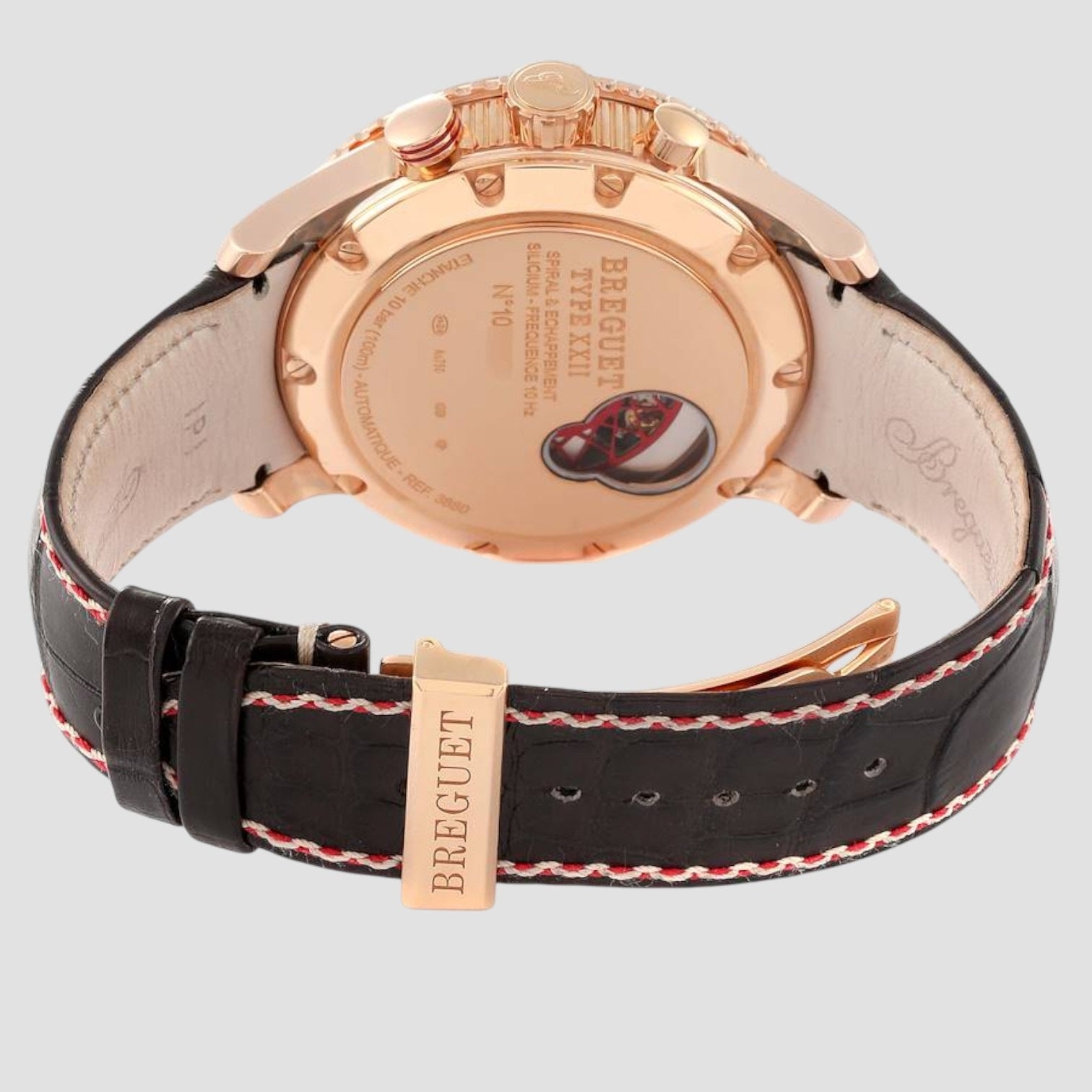 Type XXII Flyback Brown Dial Rose Gold Mens Watch