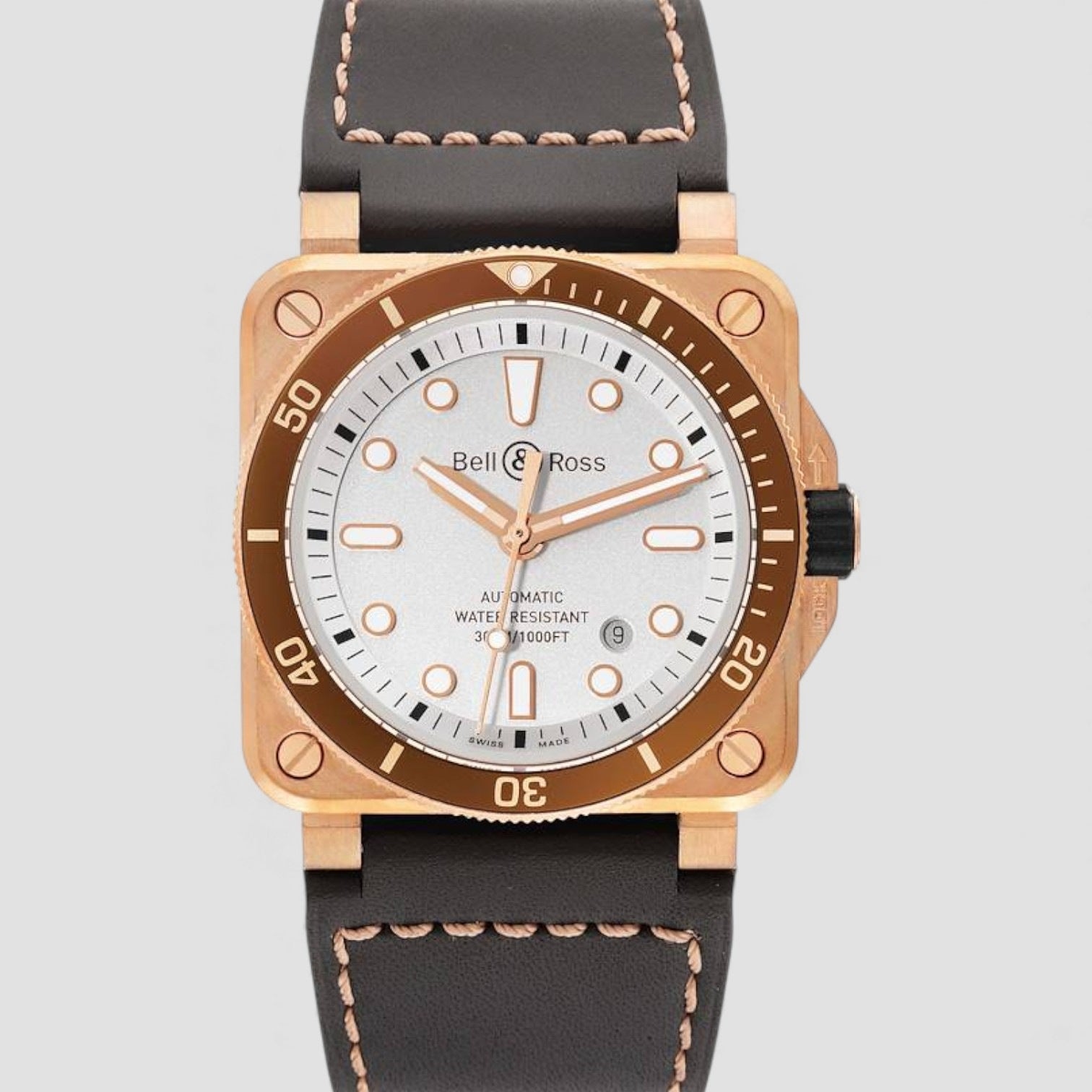 Diver Silver Dial Automatic Bronze Mens Watch