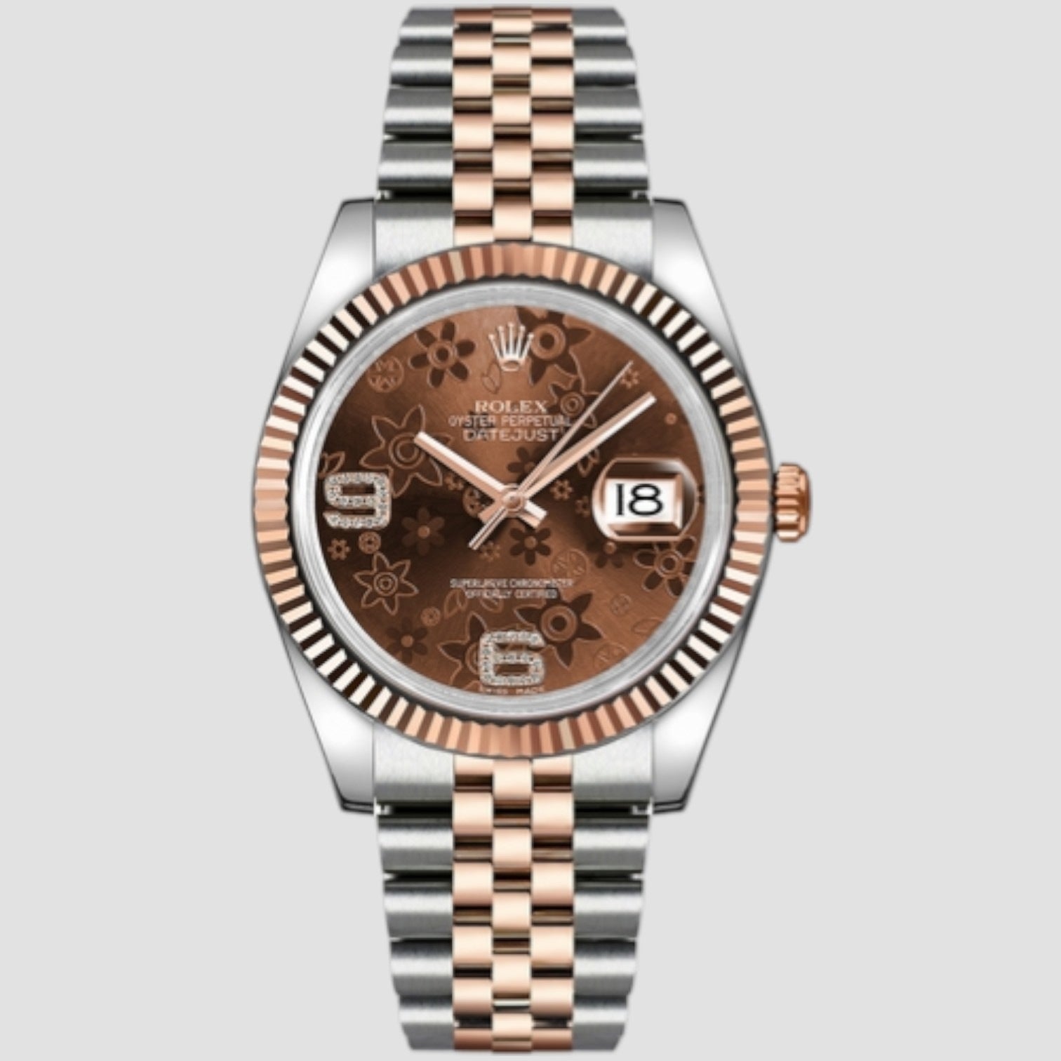 DATEJUST 36 CHOCOLATE FLORAL WOMEN'S LUXURY WATCH