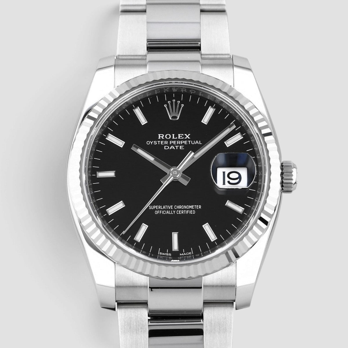 Oyster Perpetual Date 34 Black Index Dial