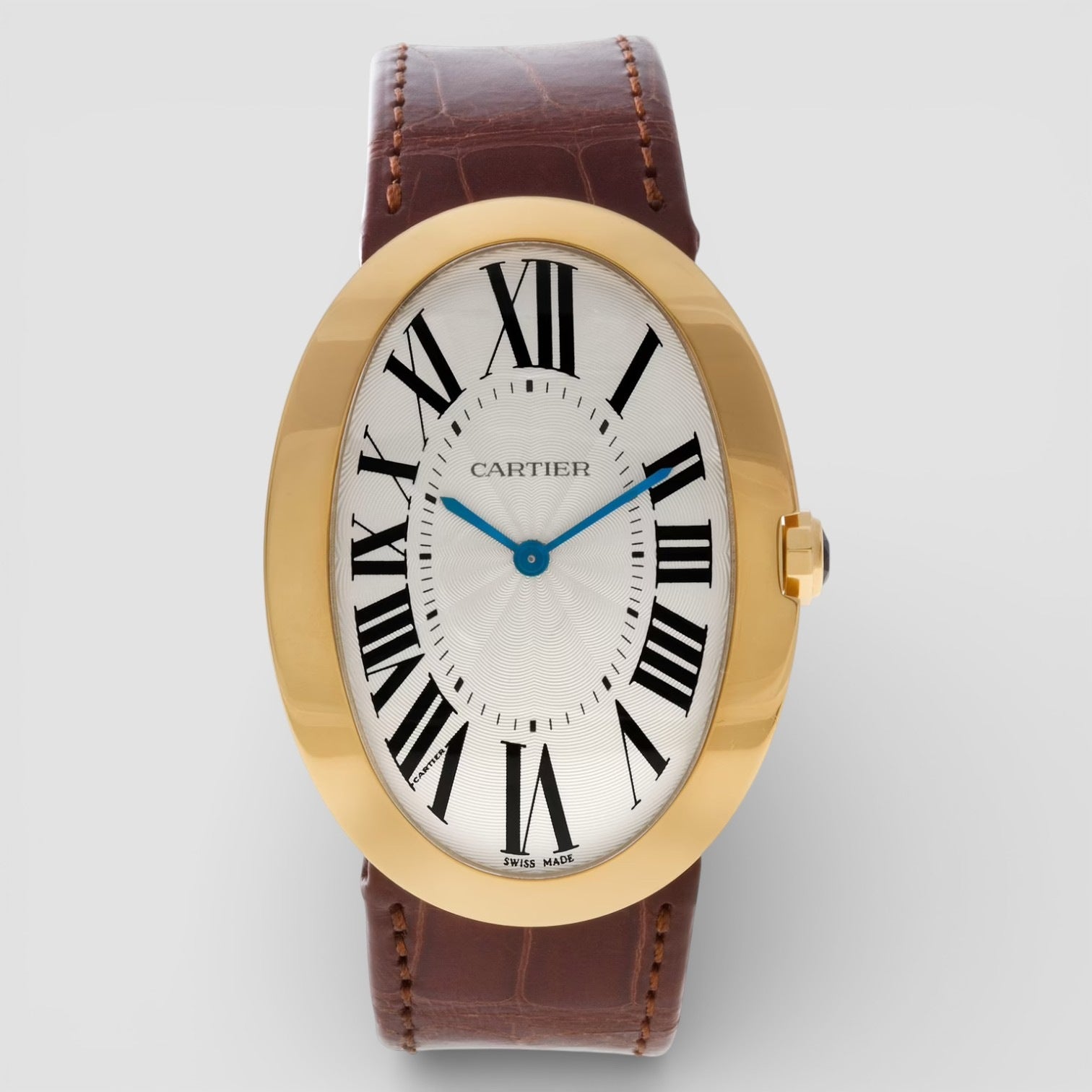 Baignoire Large 18k Yellow Gold Silver Dial Ladies Watch