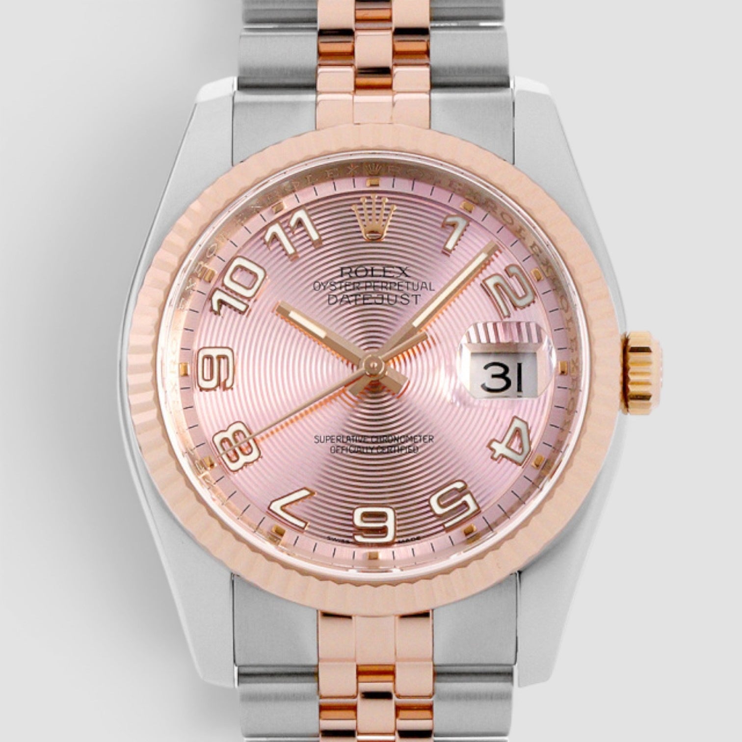 Datejust 36 Pink Concentric Dial Rose Gold/Steel Jubilee Watch