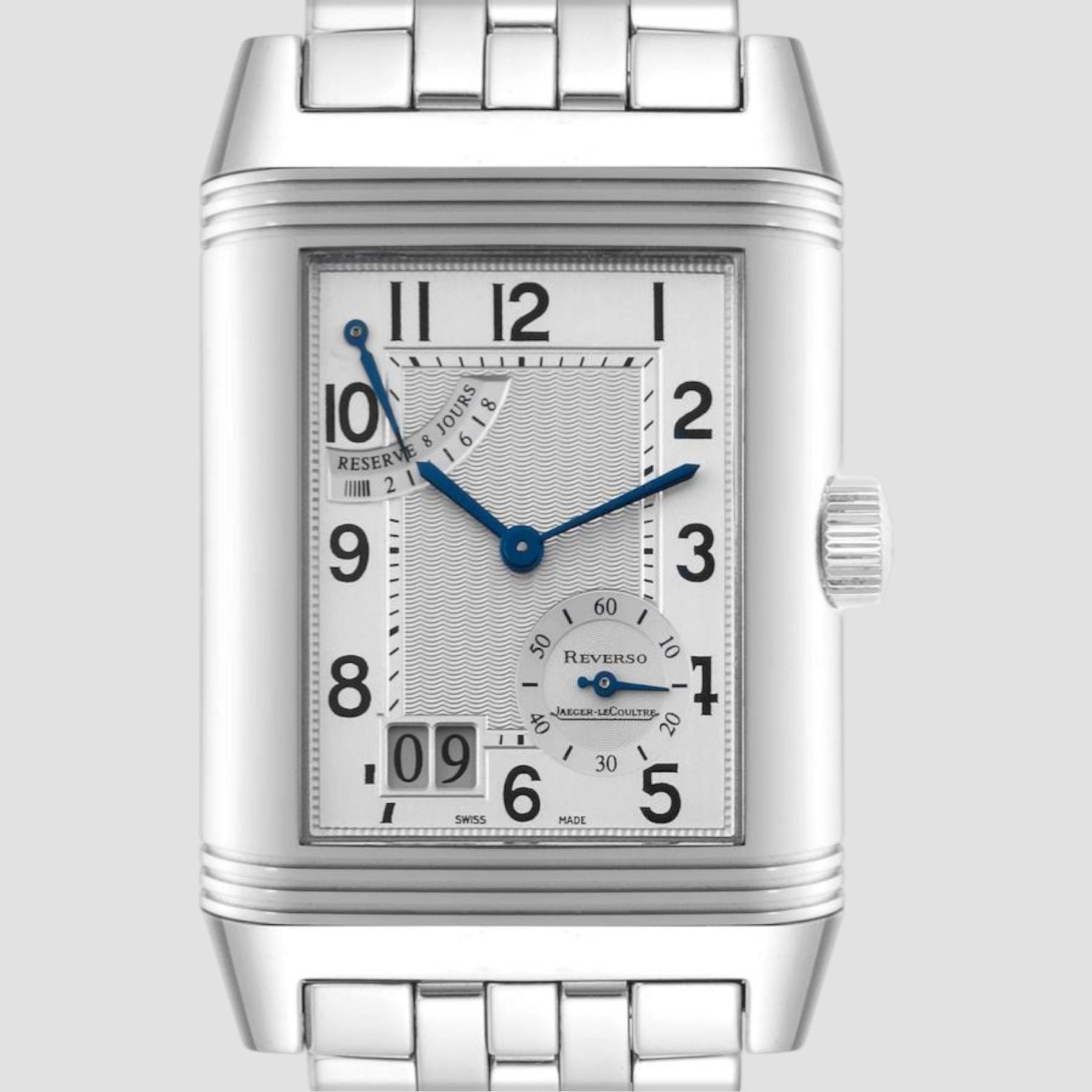 Reverso Grande Date Steel Mens Watch