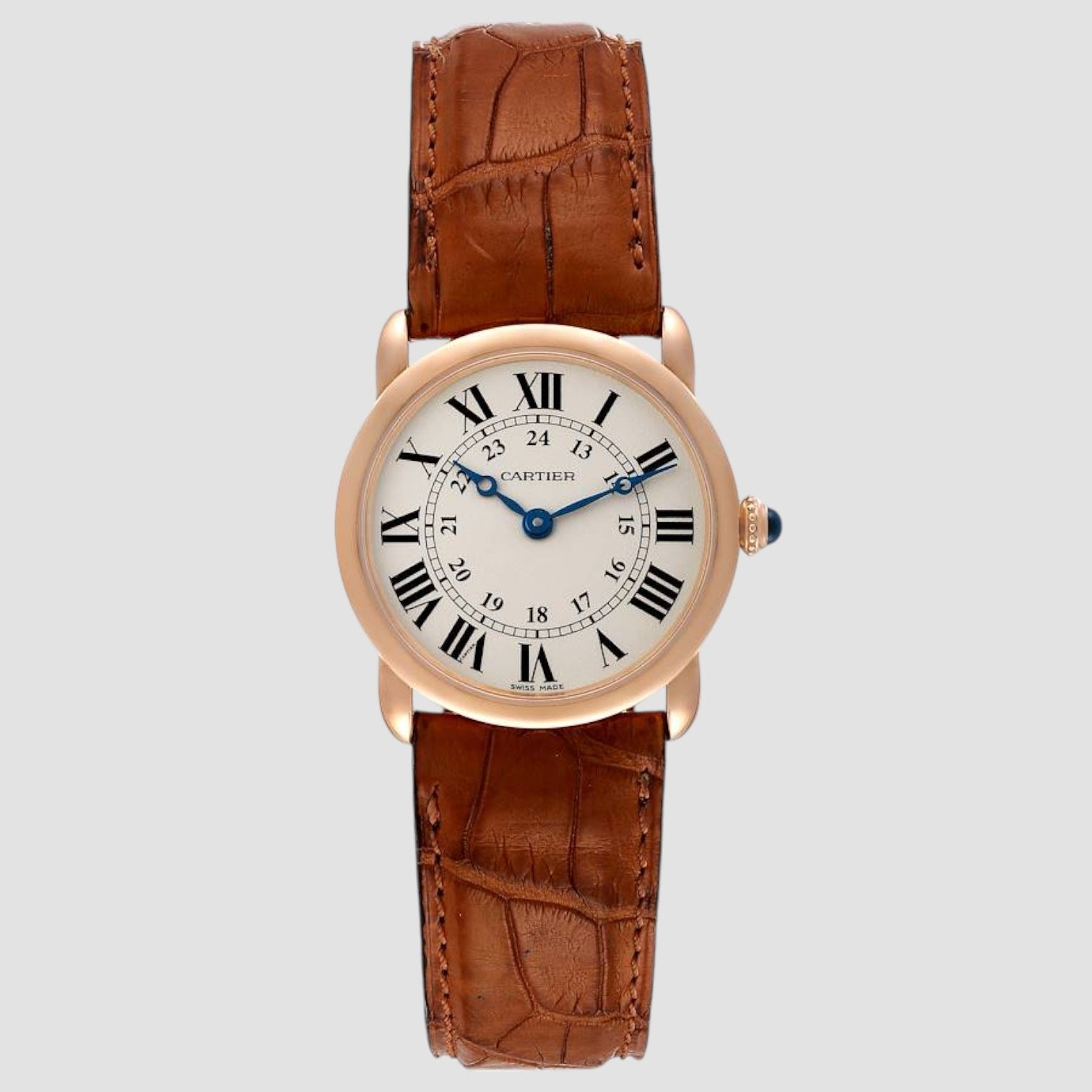 Ronde Louis 18K Rose Gold Silver Dial Ladies Watch