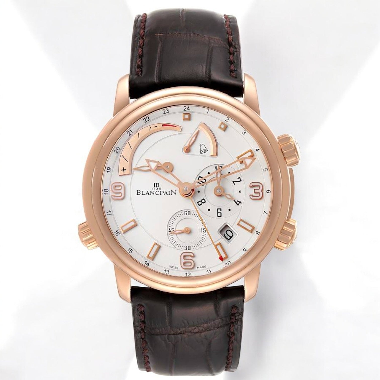Leman Reveil GMT Alarm Rose Gold Mens Watch