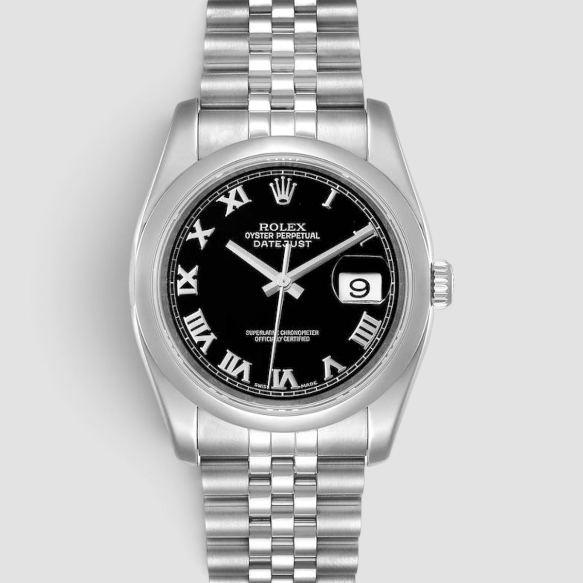 Datejust 36 Black Roman Dial Jubilee