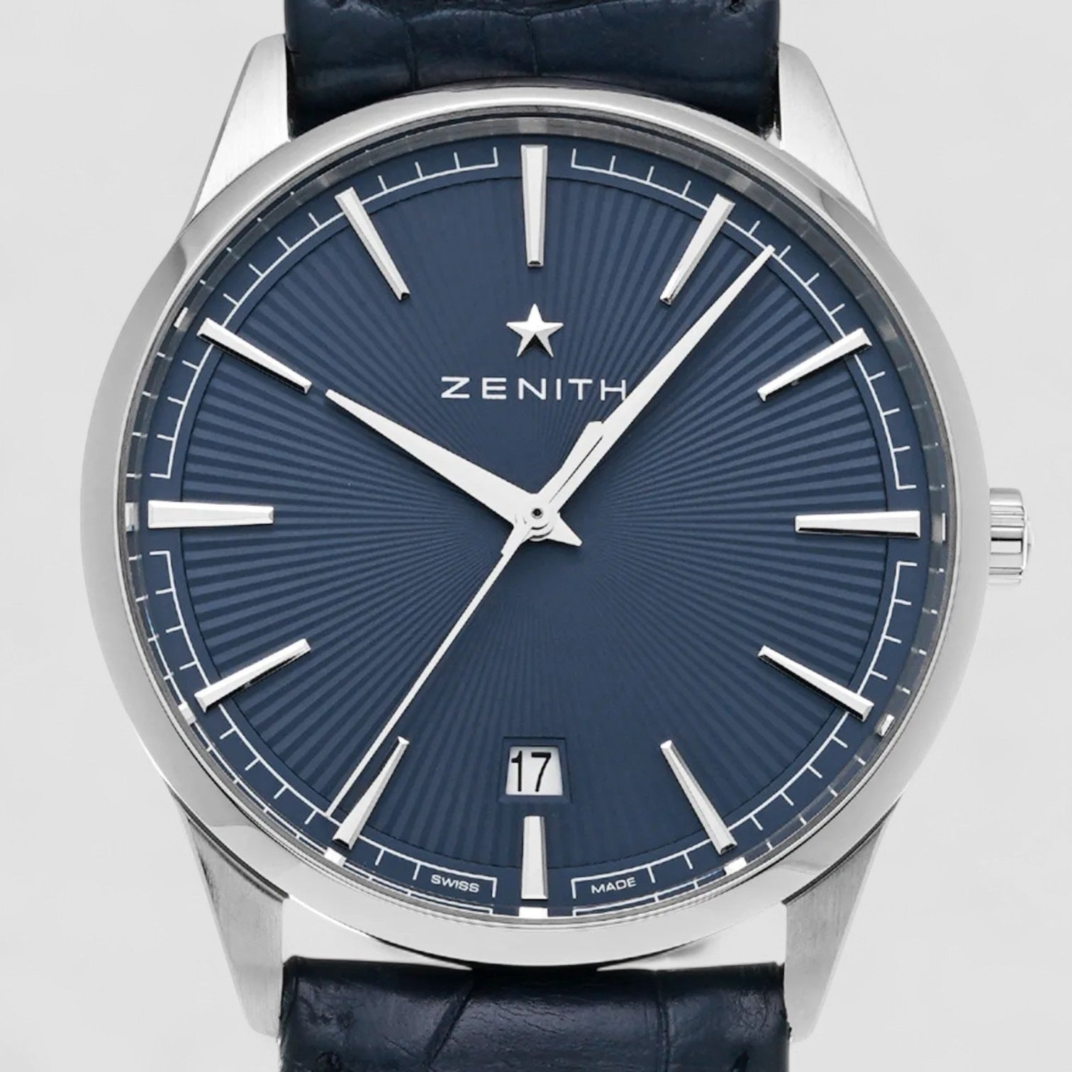 Elite Automatic Blue Sunray patterned Dial Steel Men's Watch