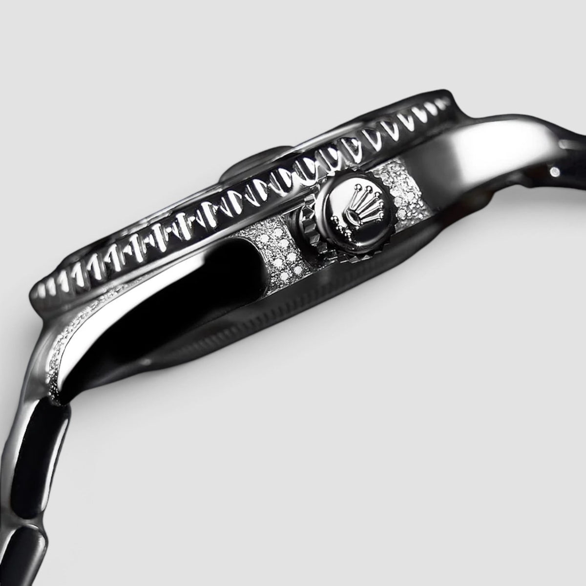 Submariner Date 41 Custom Diamond-Set Tuxedo Bezel