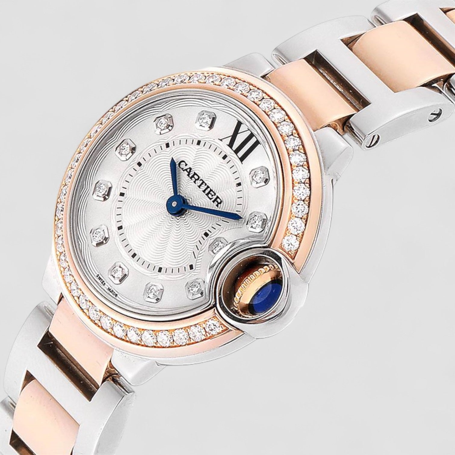Ballon Bleu Steel Rose Gold Diamond Ladies Watch