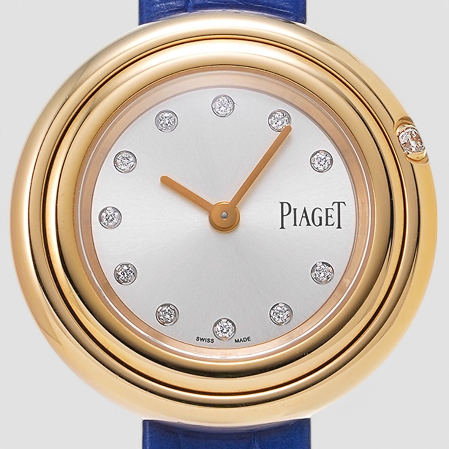 Possession Diamond Silver Dial Ladies 18K Rose Gold Leather Watch