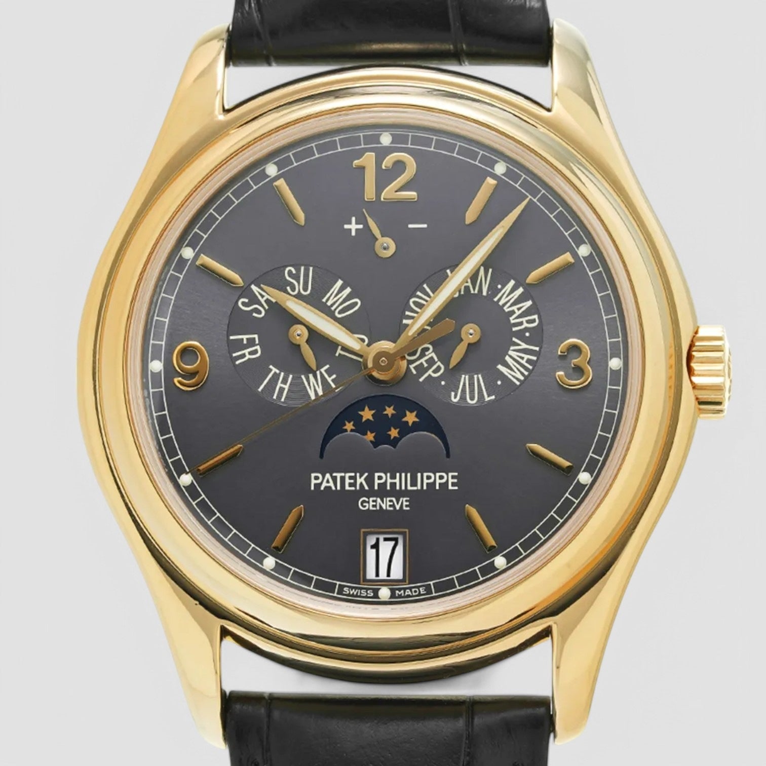 Annual Calendar Grey Dial 18K Yellow Gold