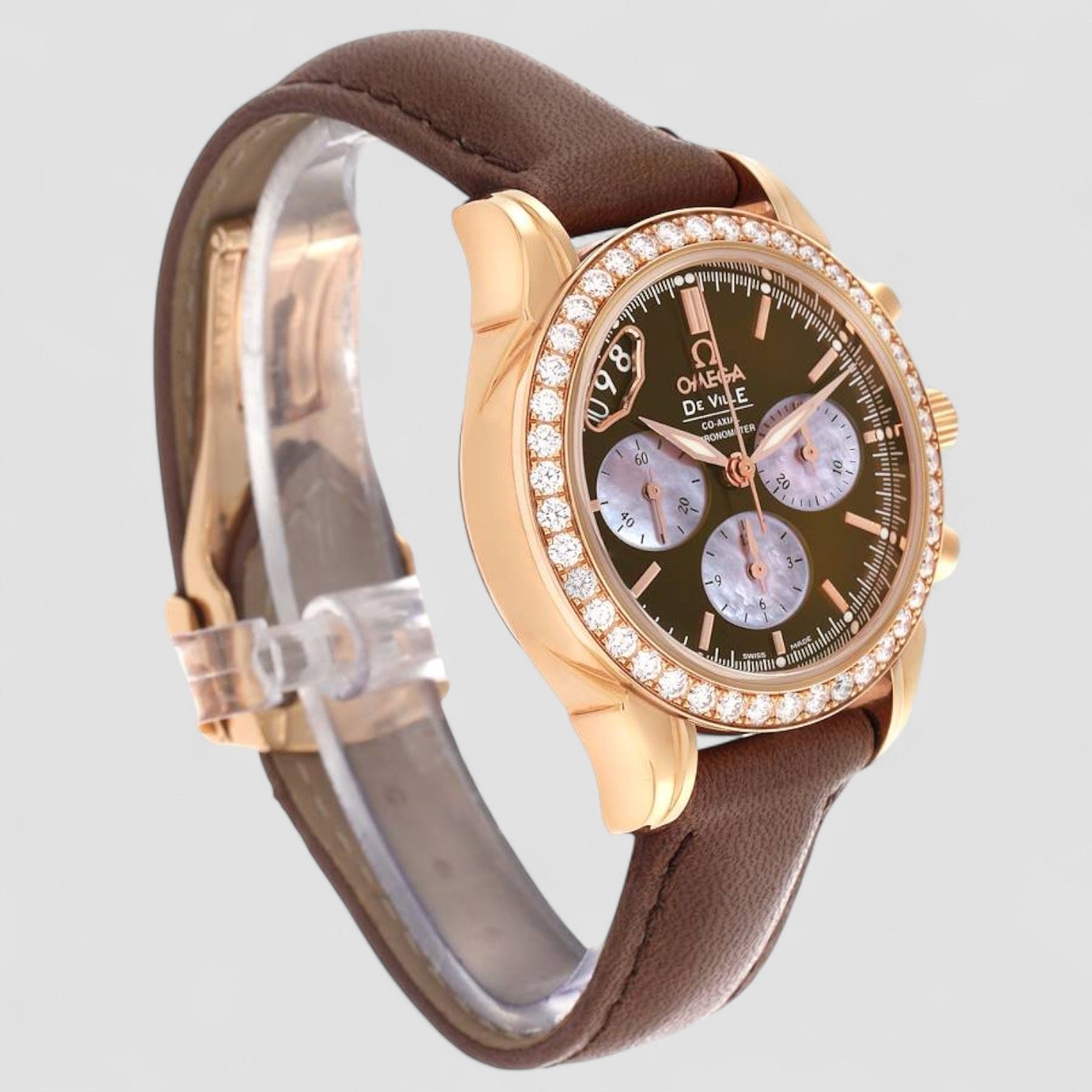 DeVille CoAxial Rose Gold Diamond Ladies Watch