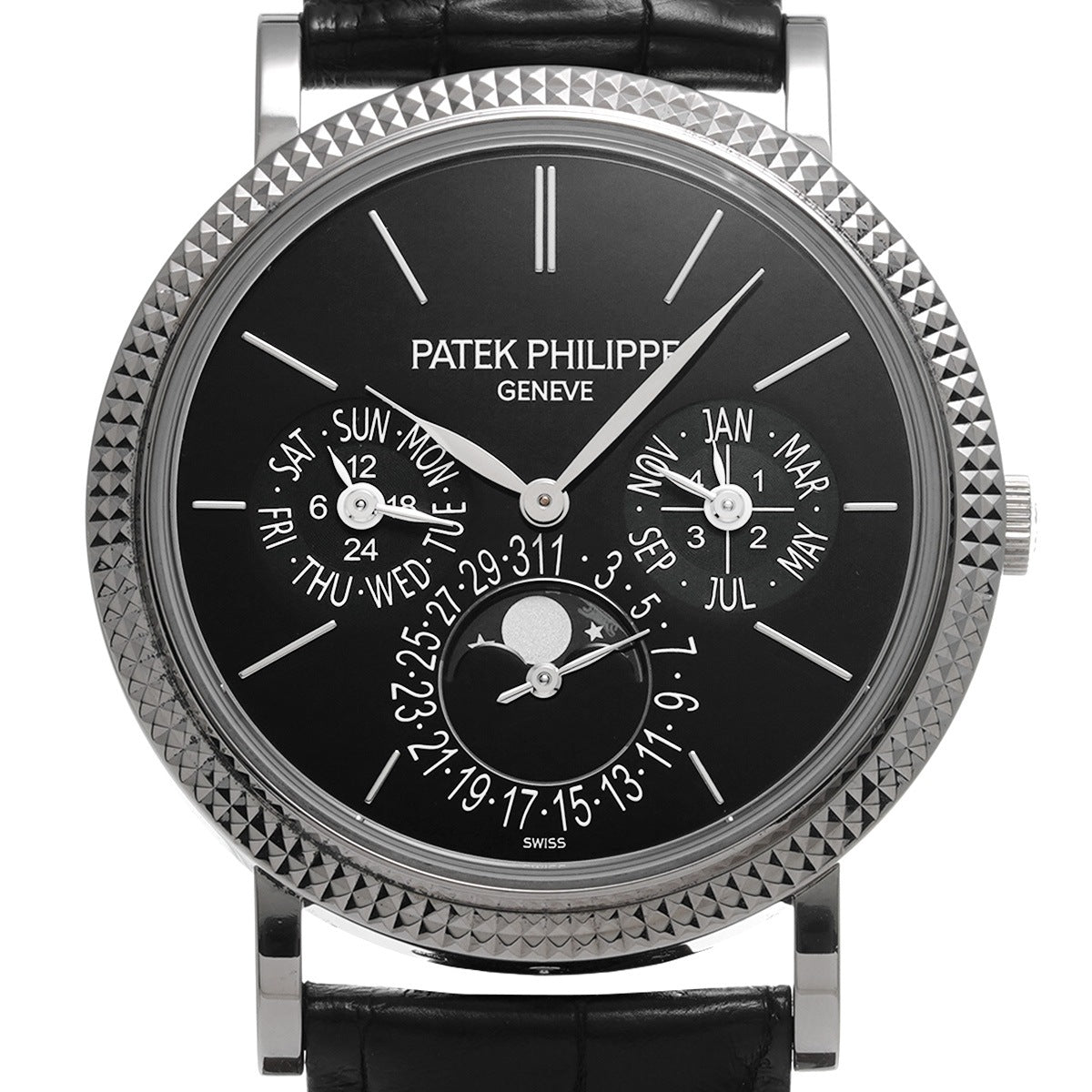 Perpetual Calendar Black Dial 18K White Gold