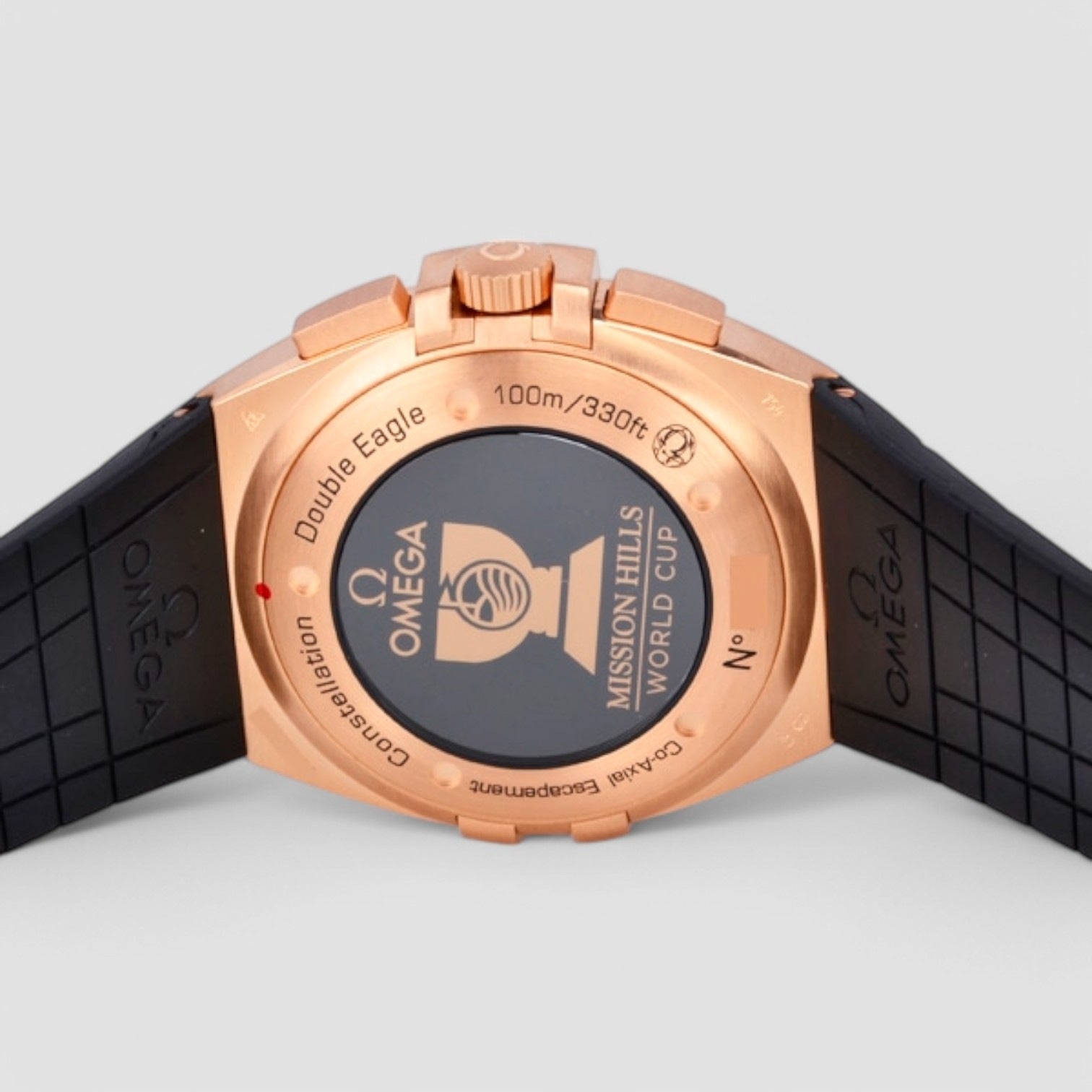 Constellation Black Dial 18kt Rose Gold Black Rubber Automatic Men's Watch