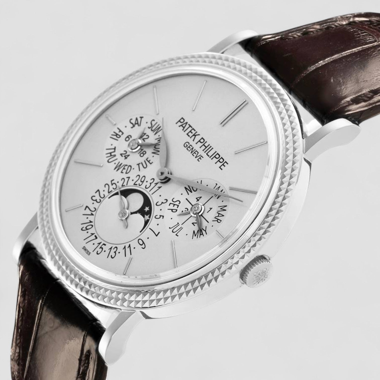 Perpetual Calendar Silver Dial 18K White Gold