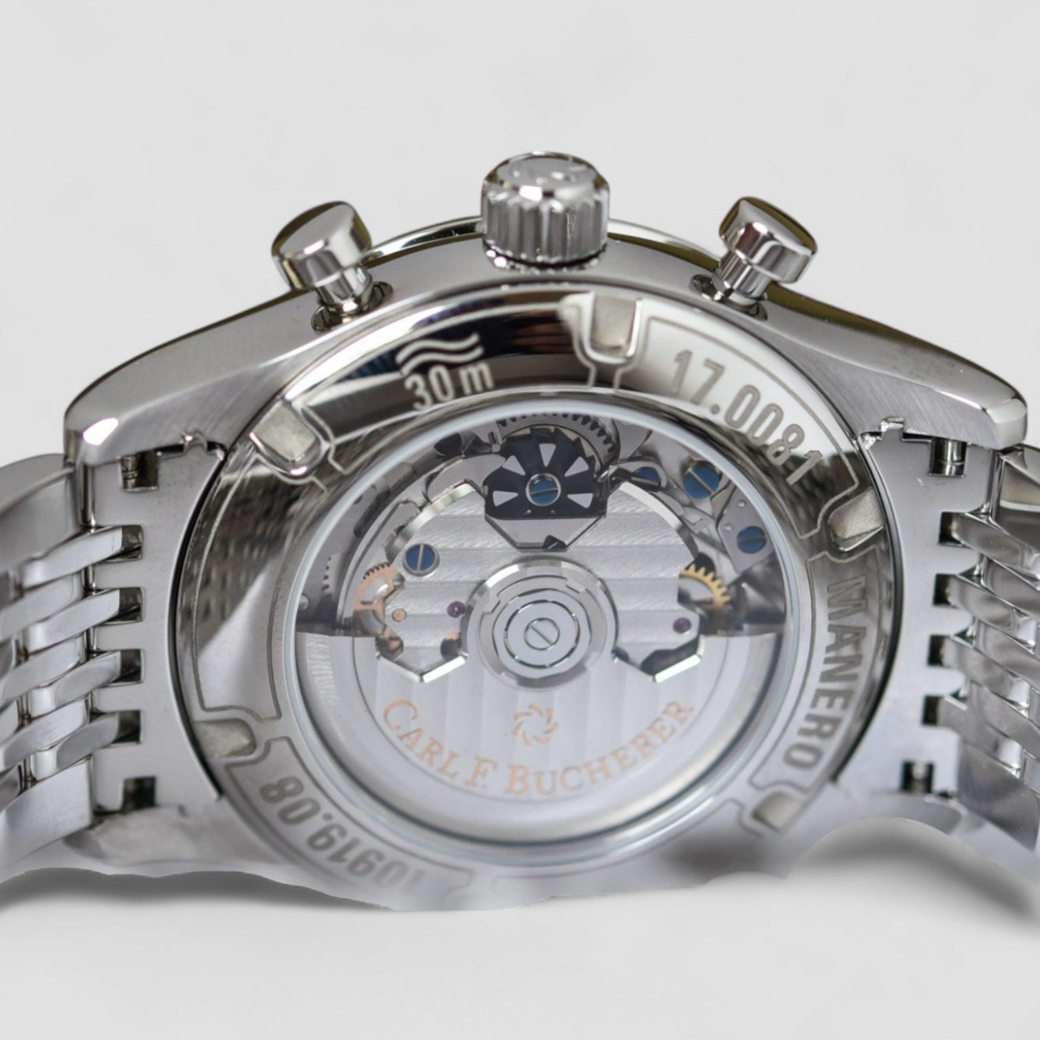 Manero Flyback Stainless Steel 43 mm diameter